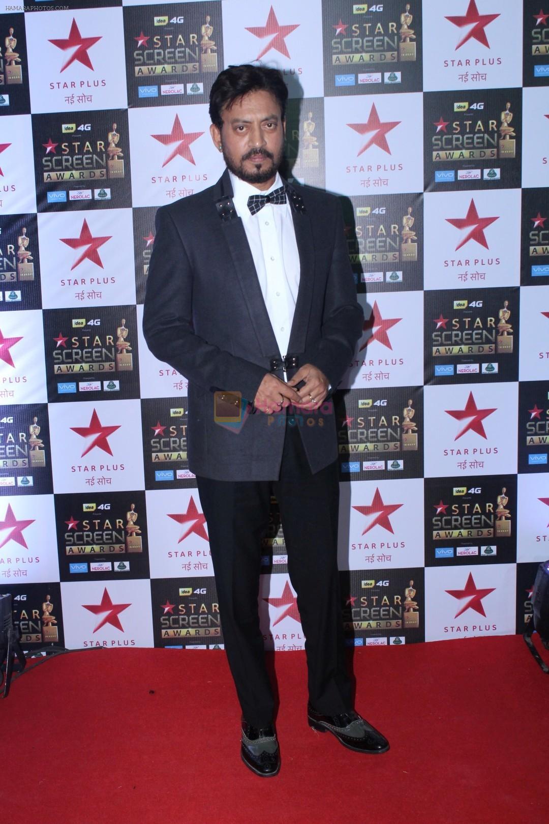 Irrfan Khan at the Red Carpet of Star Screen Awards in Mumbai on 3rd Dec 2017