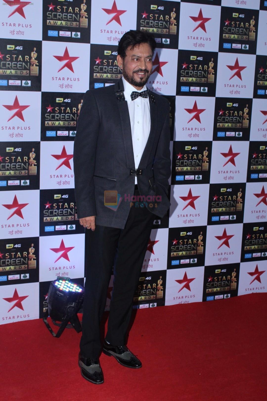 Irrfan Khan at the Red Carpet of Star Screen Awards in Mumbai on 3rd Dec 2017