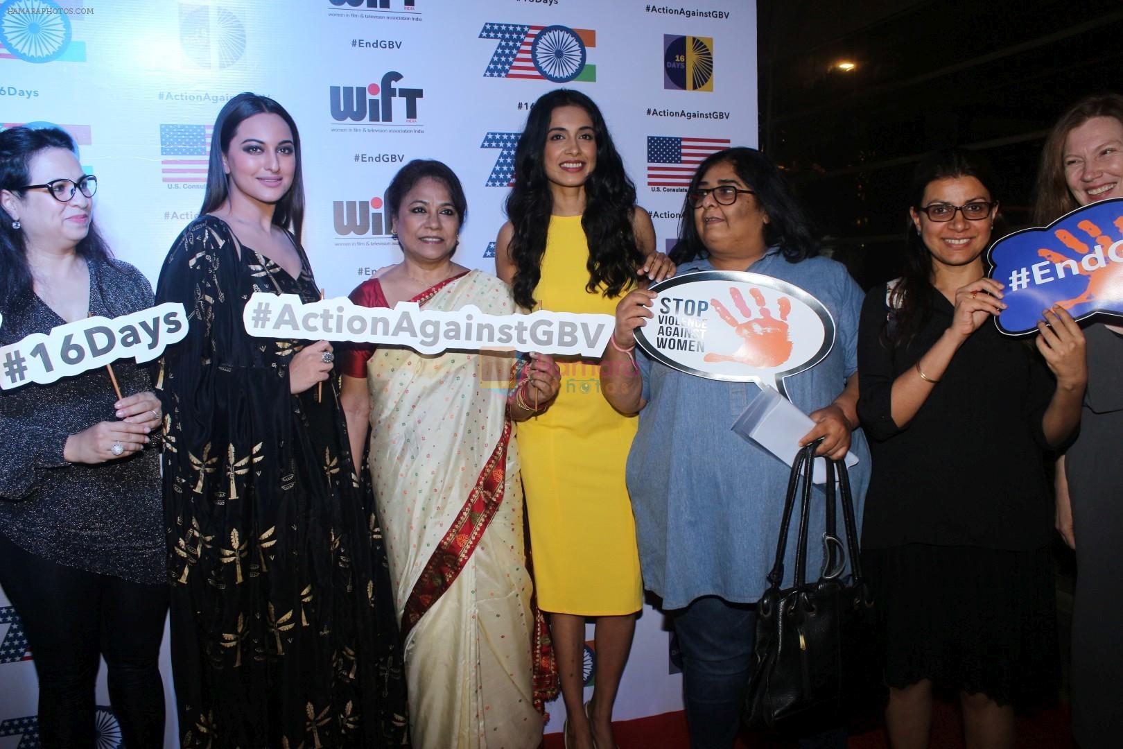 Sarah Jane Dias, Sonakshi Sinha Attend The Awards Night For Its Short Film Festival Based On Women's Safety & Empowerment on 8th Dec 2017