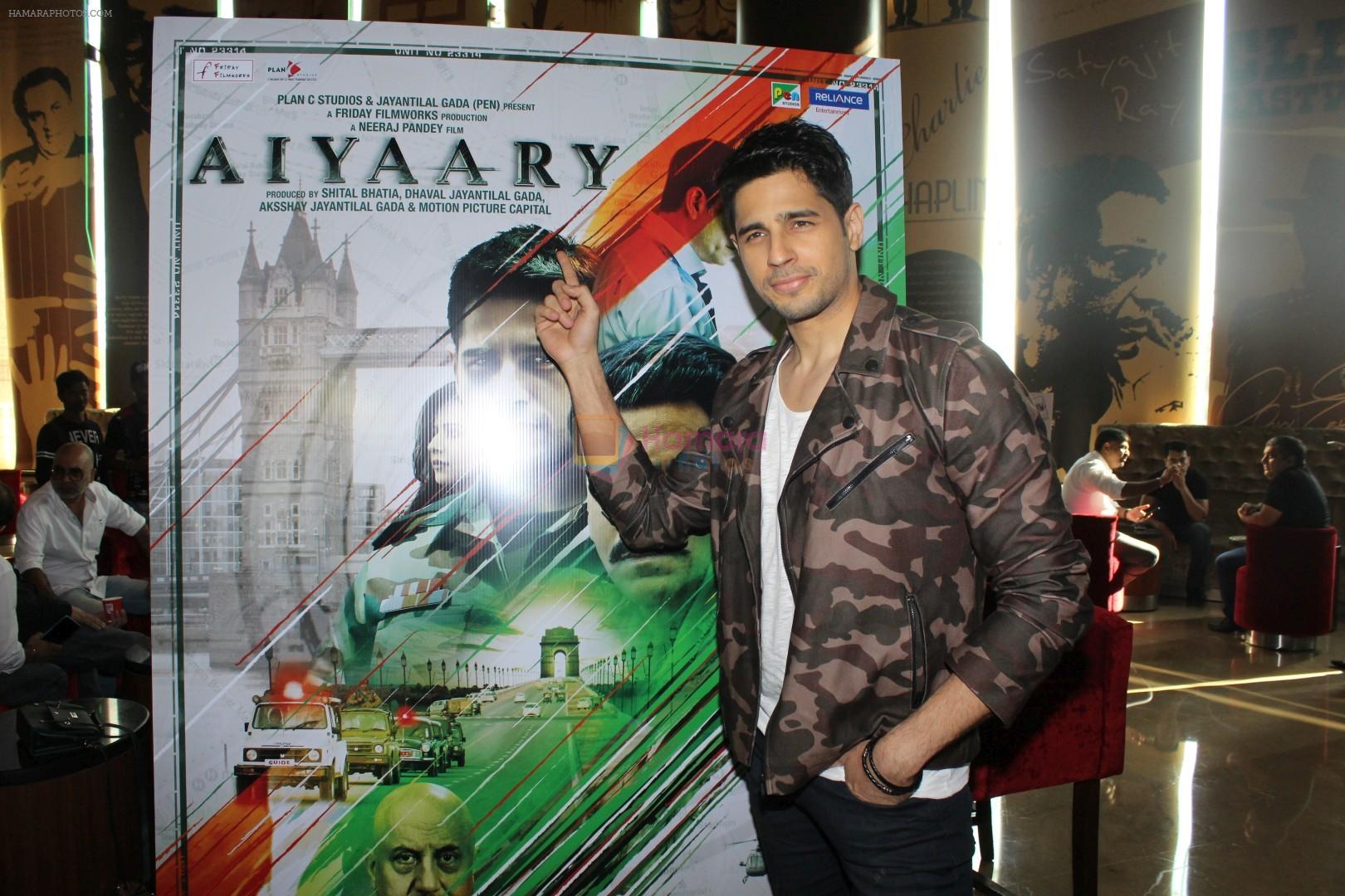Sidharth Malhotra at the Trailer Launch of Film Aiyaary on 19th Dec 2017