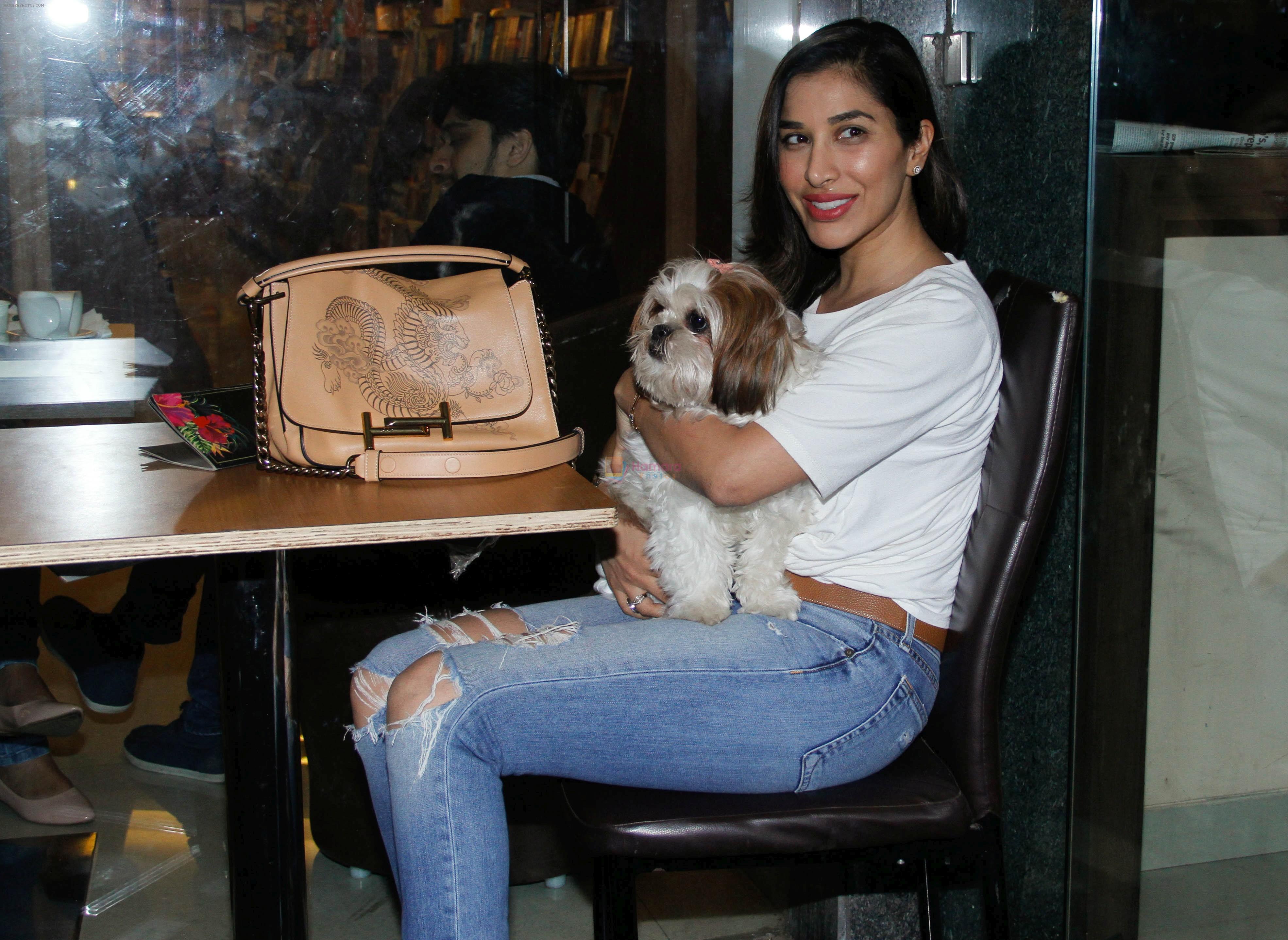 Sophie Choudry spotted at cafe D Bella bandra on 6th Jan 2018