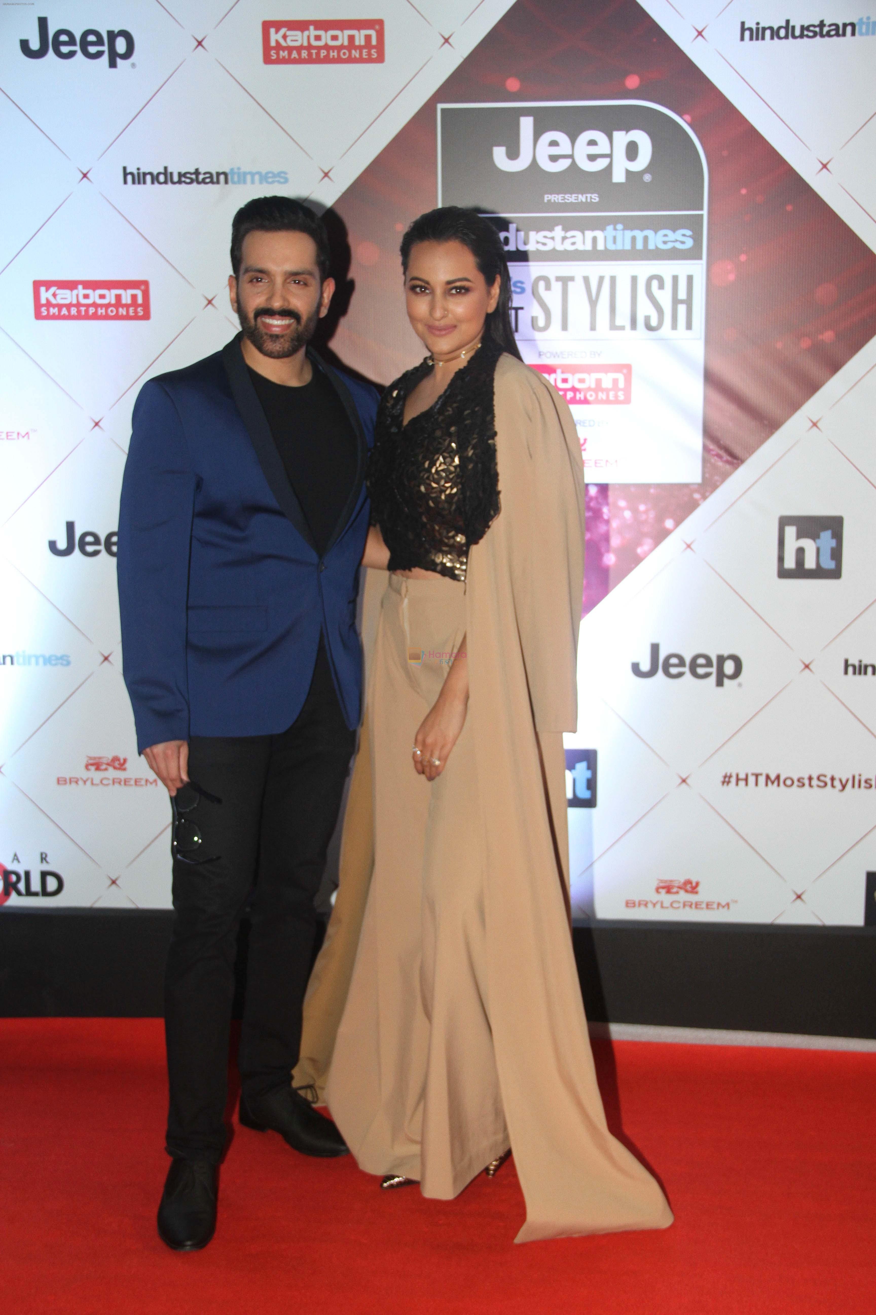 Sonakshi Sinha, Luv Sinha at the Red Carpet Of Ht Most Stylish Awards 2018 on 24th Jan 2018