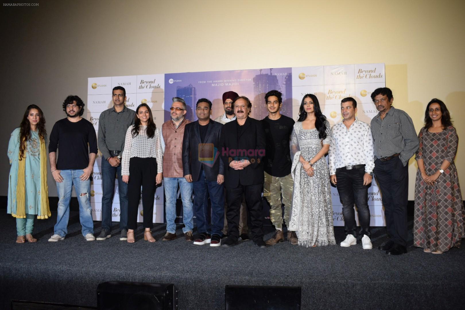 Ishaan Khatter, Malavika Mohanan, Majid Majidi, A R Rahman at the Trailer launch of film Beyond the Clouds on 29th Jan 2018