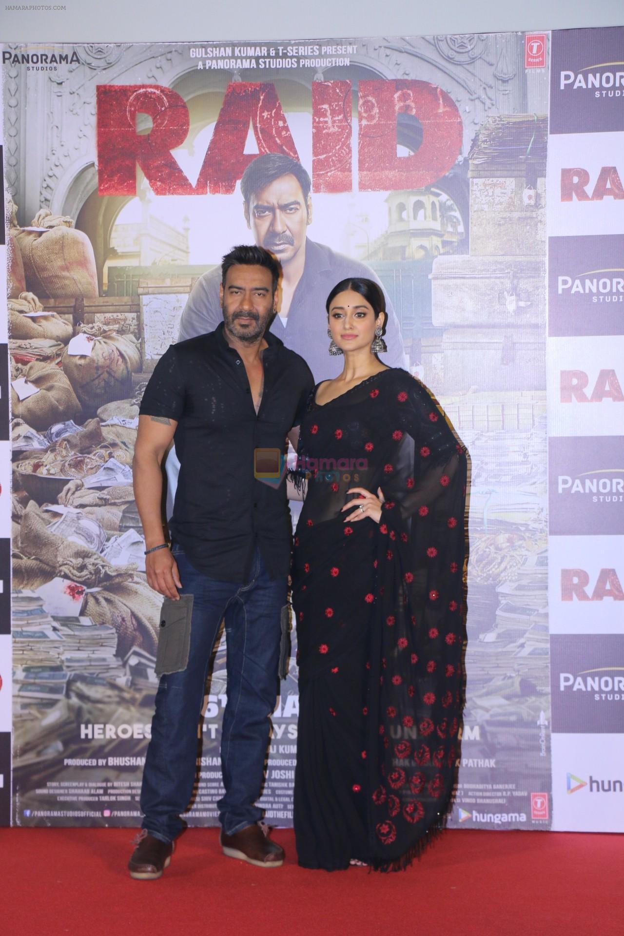 Ajay Devgn, Ileana D'Cruz at the Trailer launch of film Raid at PVR, Juhu,Mumbai on 5th Feb 2018
