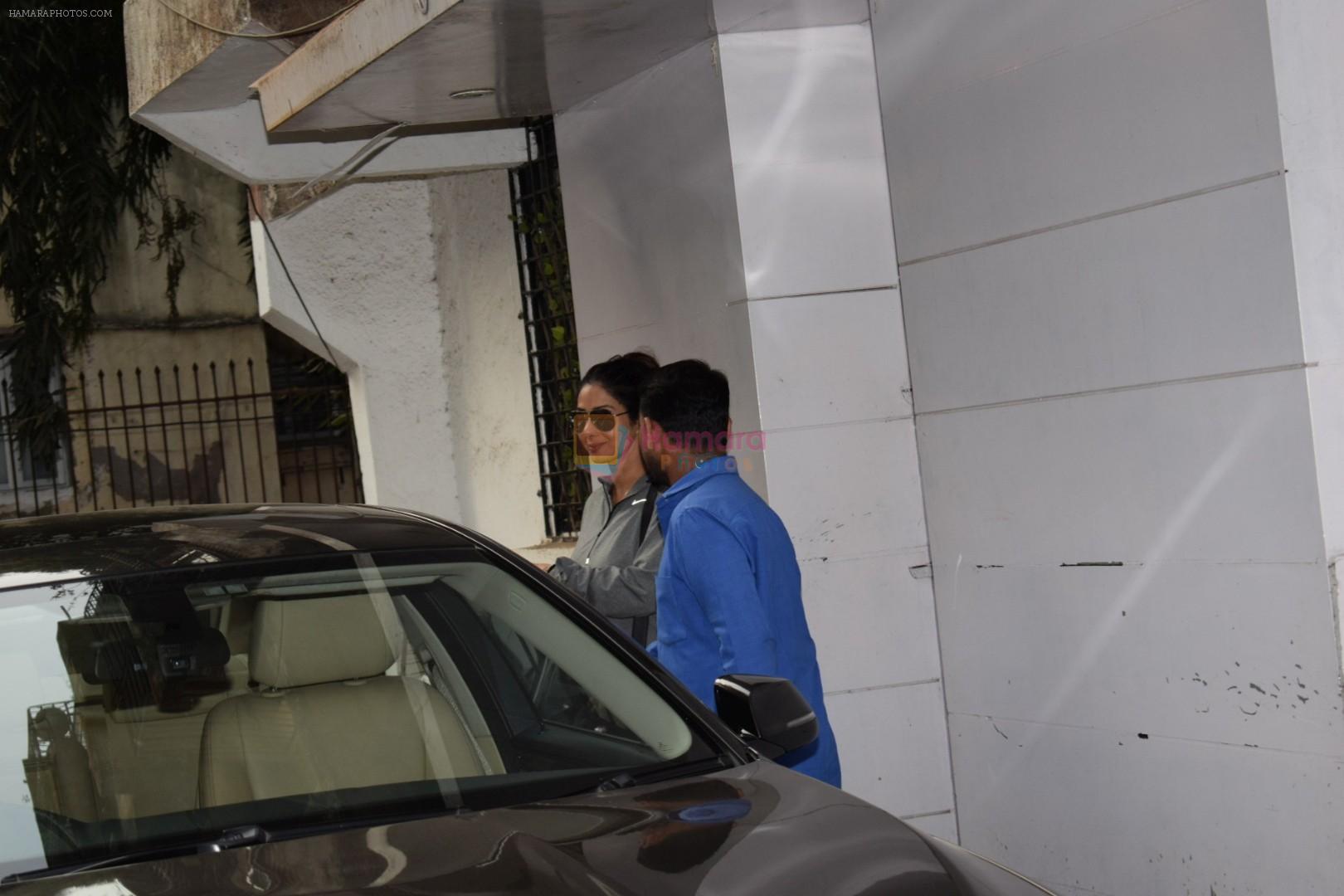 Sridevi spotted at Kromakay salon in juhu , mumbai on 15th Feb 2018