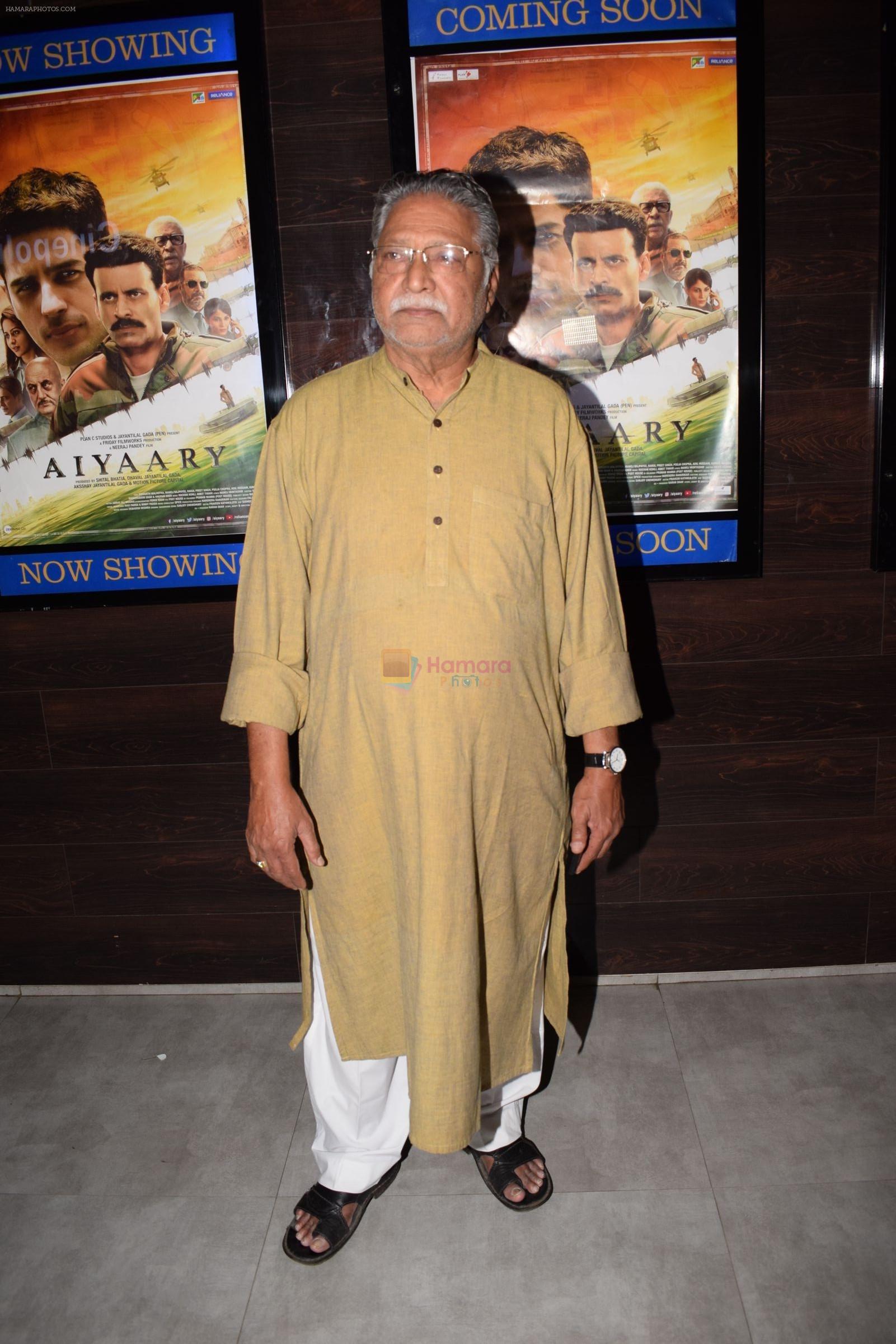 Vikram Gokhale at the Special Screening Of Aiyaary on 15th Feb 2018