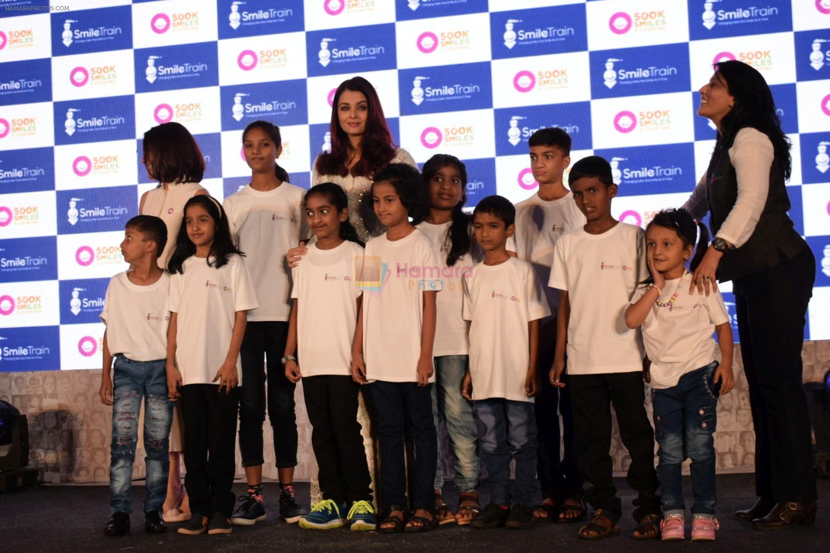 Aishwarya Rai Bachchan celebrate Smile Train India 500,000 free cleft surgeries; 10 yrs of Smile Pinki- Oscar Winning Documentary, with Pinki Sonkar in Taj Lands nd, Mumbai on 6th March 2018