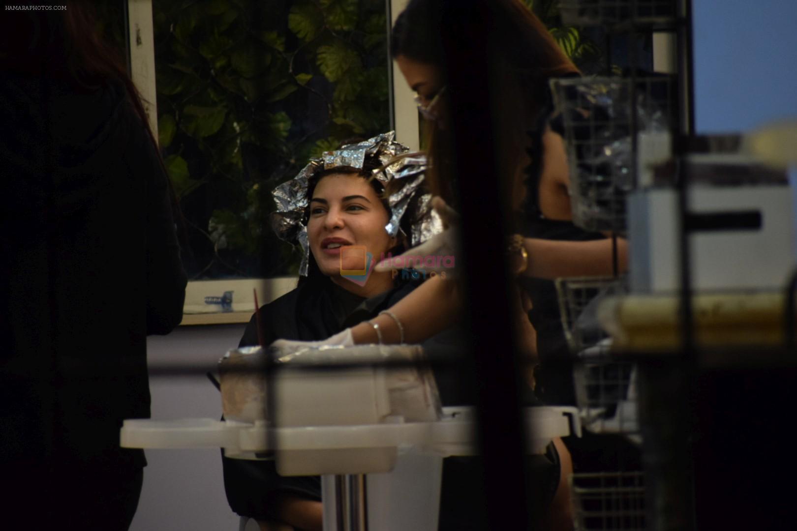 Jacqueline Fernandez Spotted At Kromkay Salon on 7th March 2018
