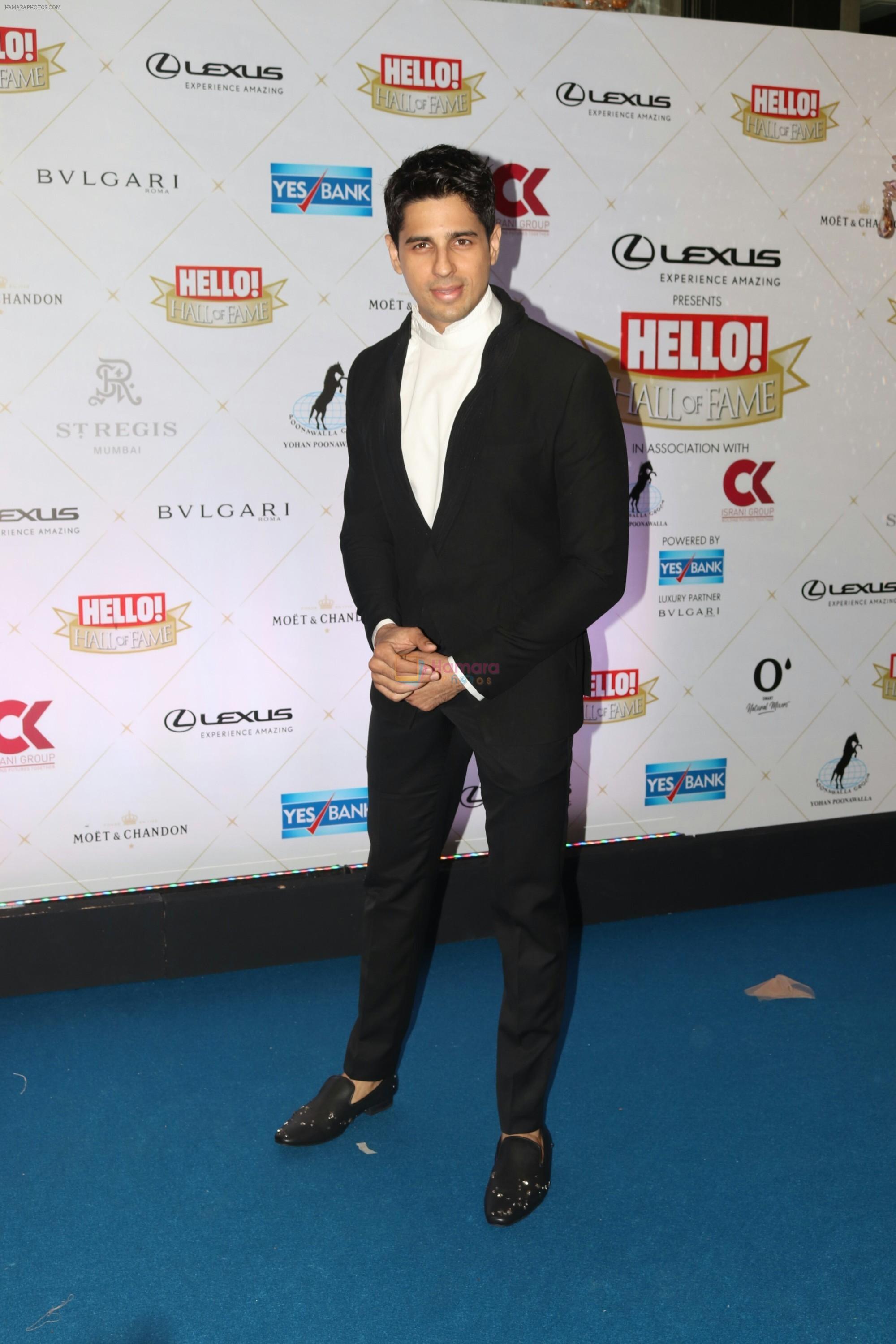 Sidharth Malhotra at Hello Hall of Fame Awards in st regis in mumbai on 12th March 2018