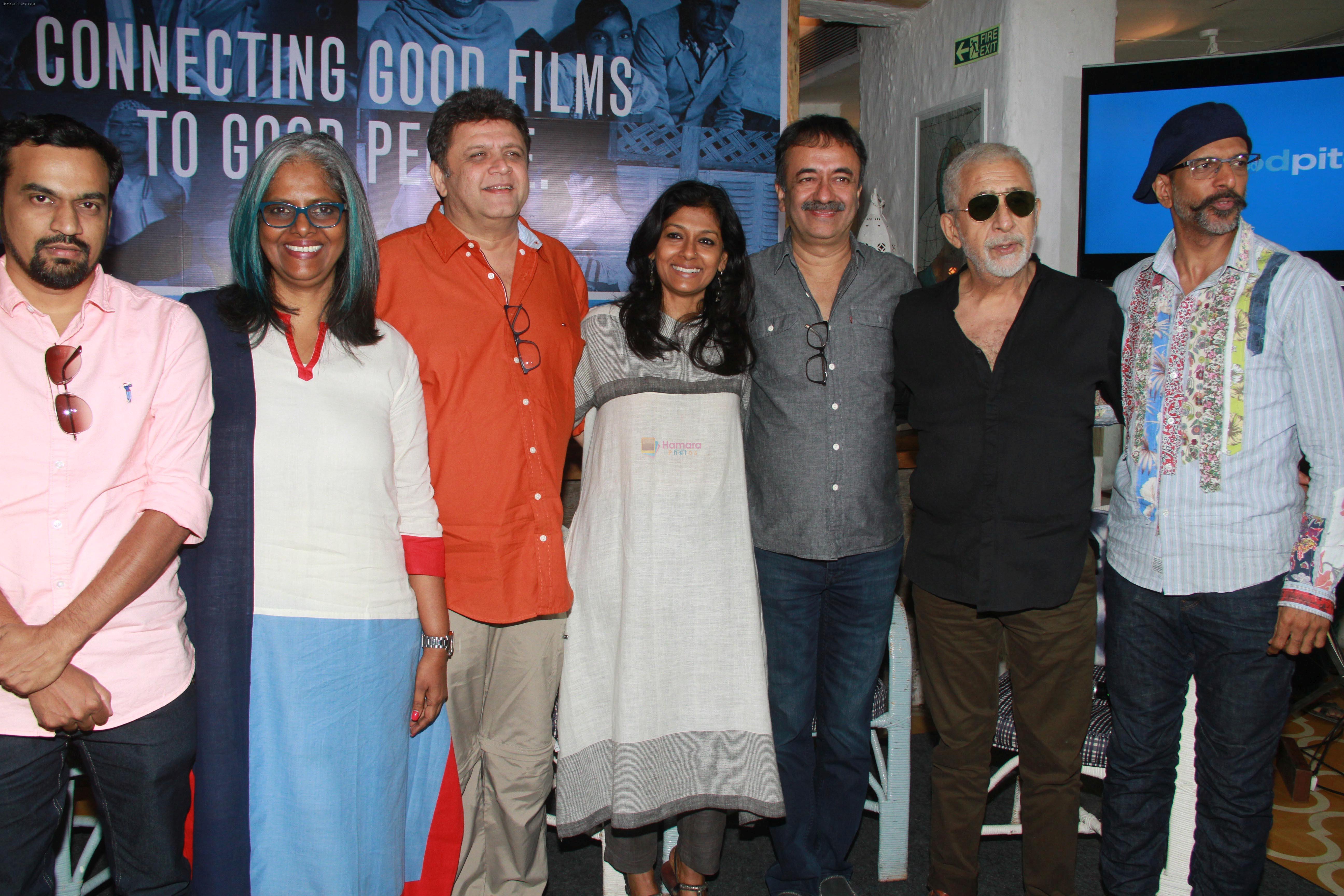 Nandita Das, Naseeruddin Shah, Rajkumar Hirani, Javed Jaffrey, Rahul Dholakia at the Press announcement for Good Pitch for films on 14th March 2018