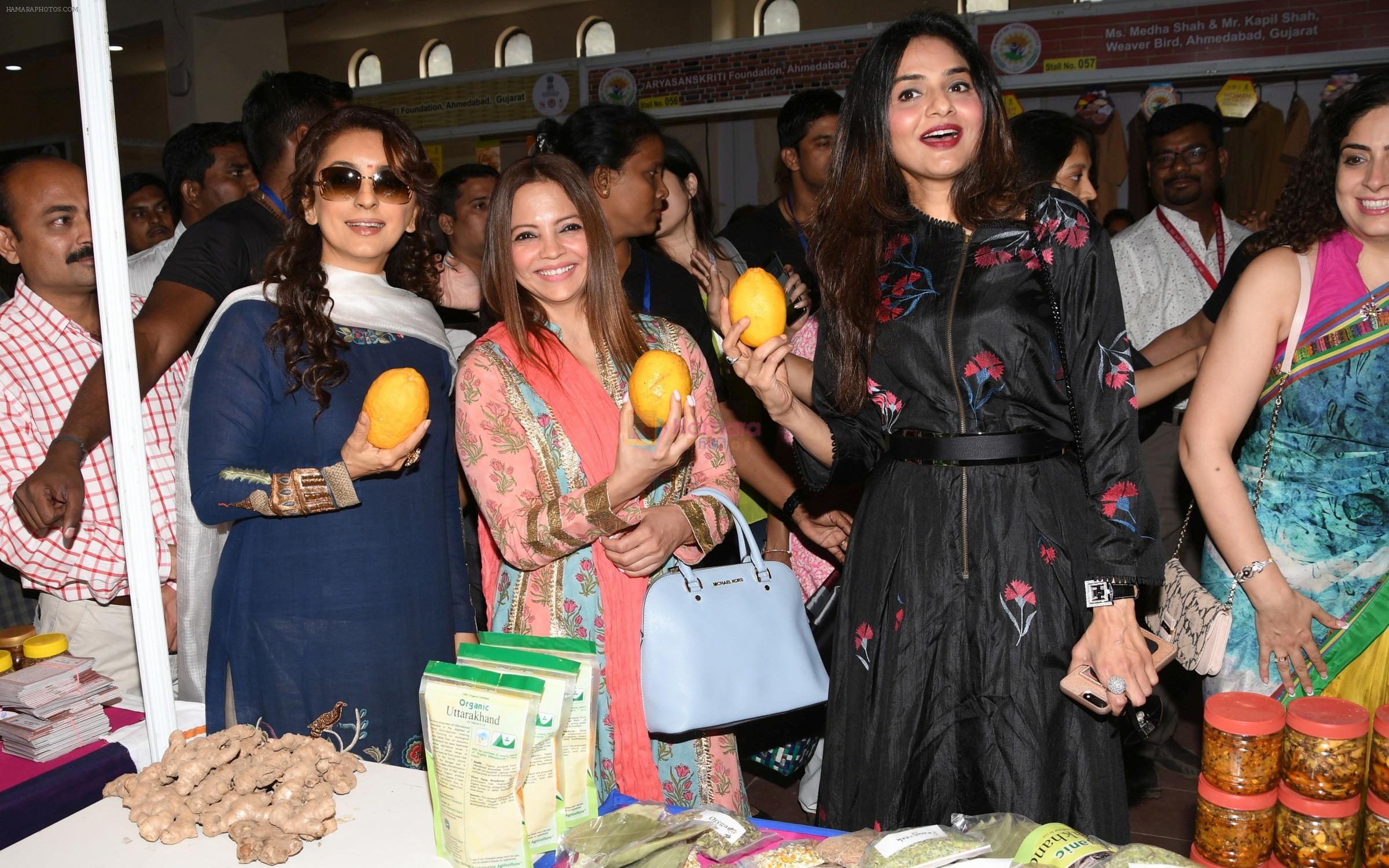 Juhi Chawla, Madhoo Shah At the Opening Of Women Of India Organic Festival on 18th March 2018
