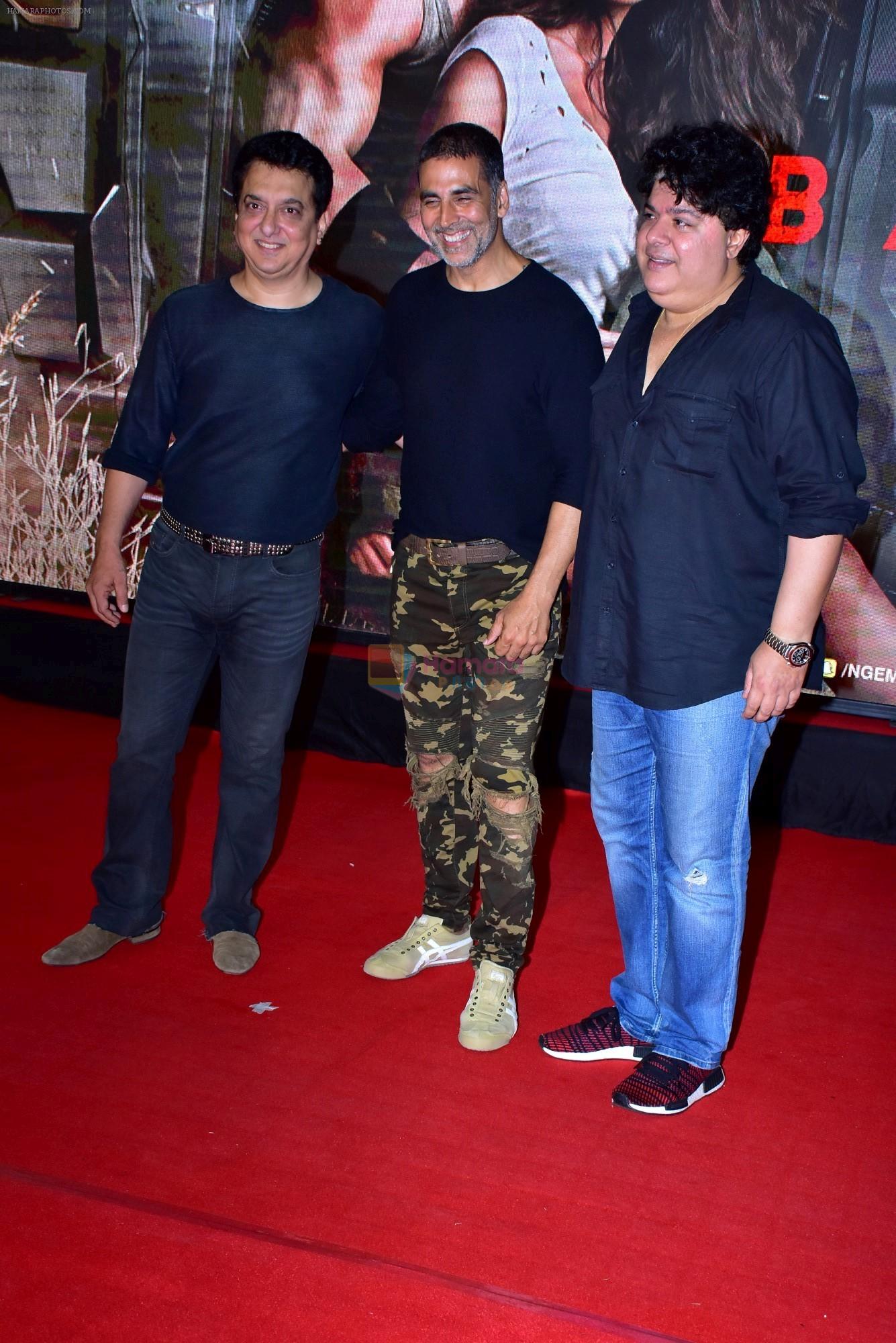 Sajid Nadiadwala, Akshay Kumar, Sajid Khan at the Special Screening Of Film Baaghi 2 on 29th March 2018