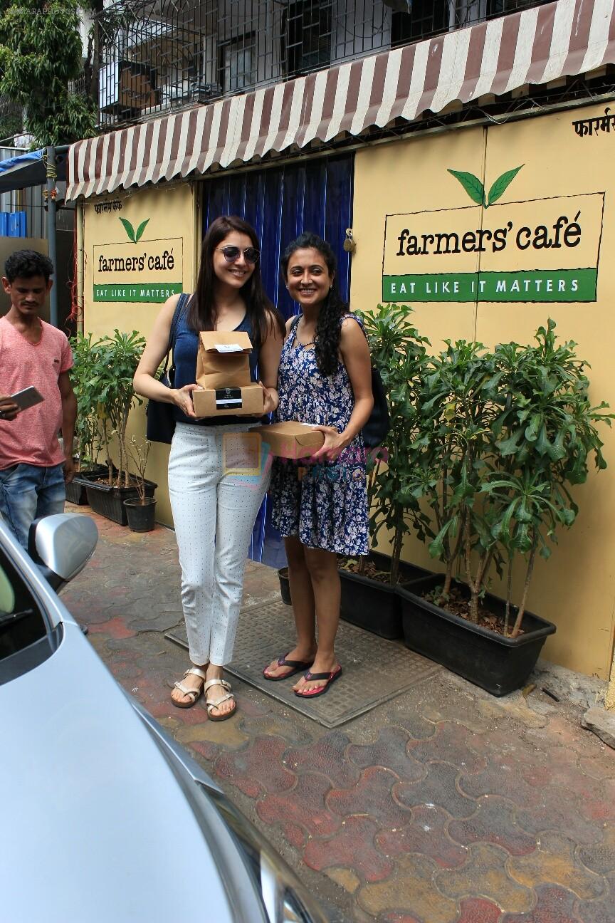 Kajal Aggarwal spotted at Farmer's Cafe in bandra, mumbai on 11th April 2018