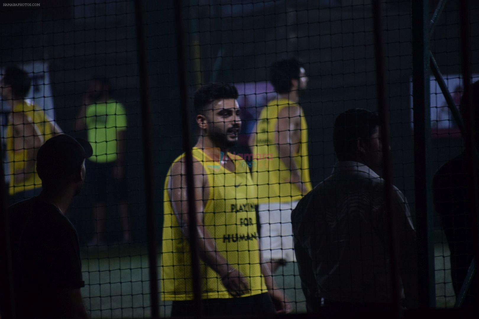 Arjun Kapoor playing football match at juhu in mumbai on 16th April 2018