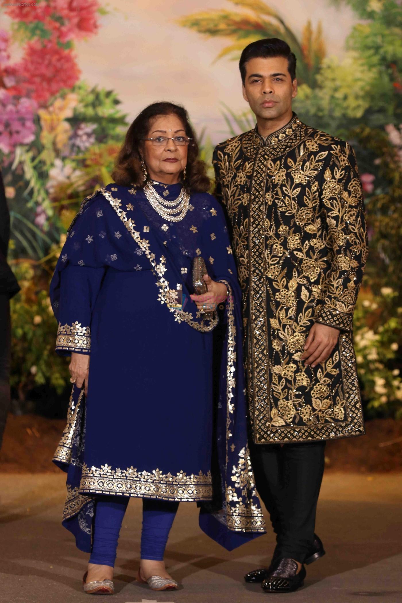 Karan Johar, Hiroo Johar at Sonam Kapoor and Anand Ahuja's Wedding Reception on 8th May 2018