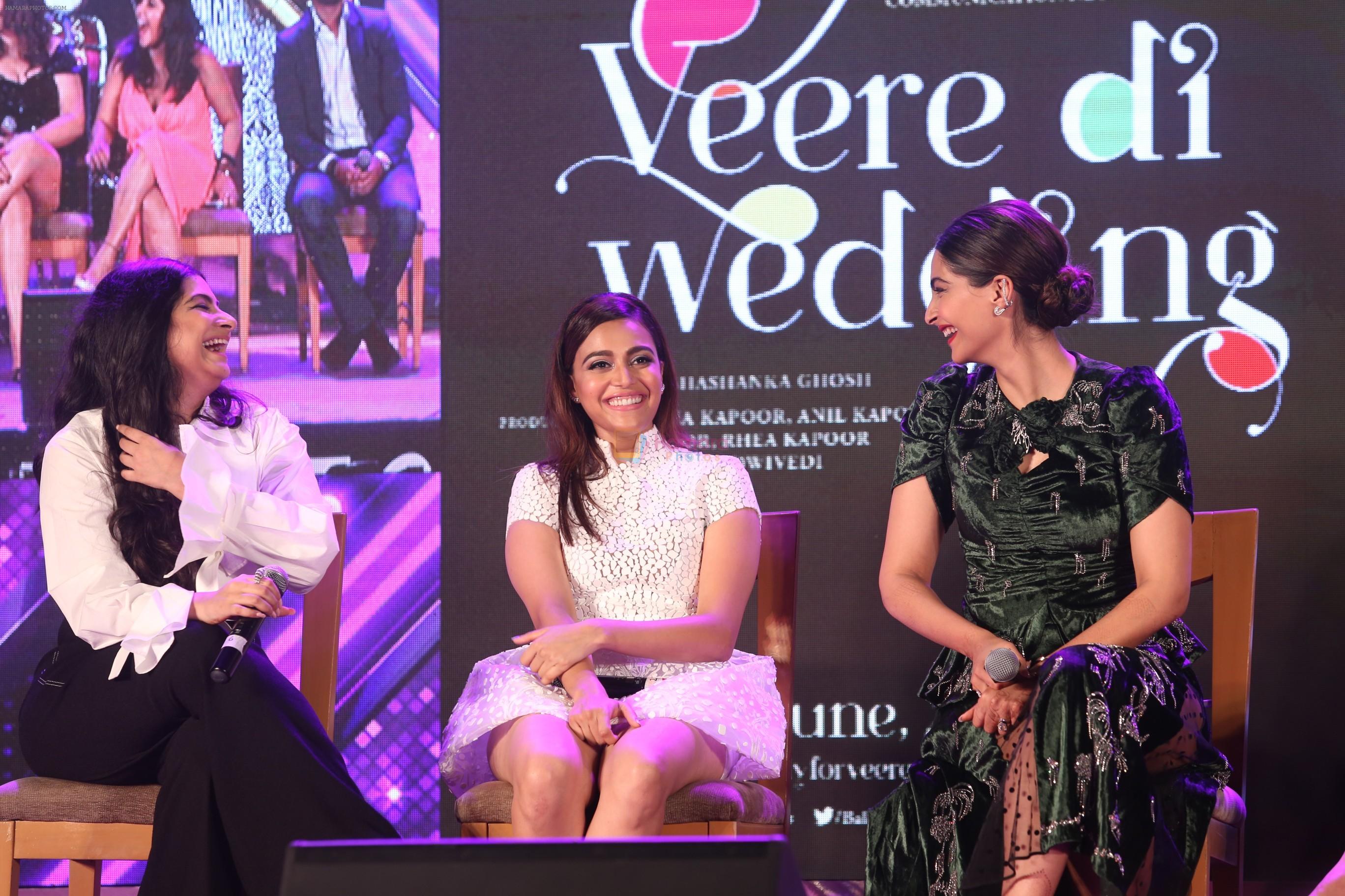 Swara Bhaskar, Sonam Kapoor, Kareena Kapoor, Shikha Talsania at the Music Launch of Veere Di Wedding at Sun n Sand in juhu on 22nd May 2018