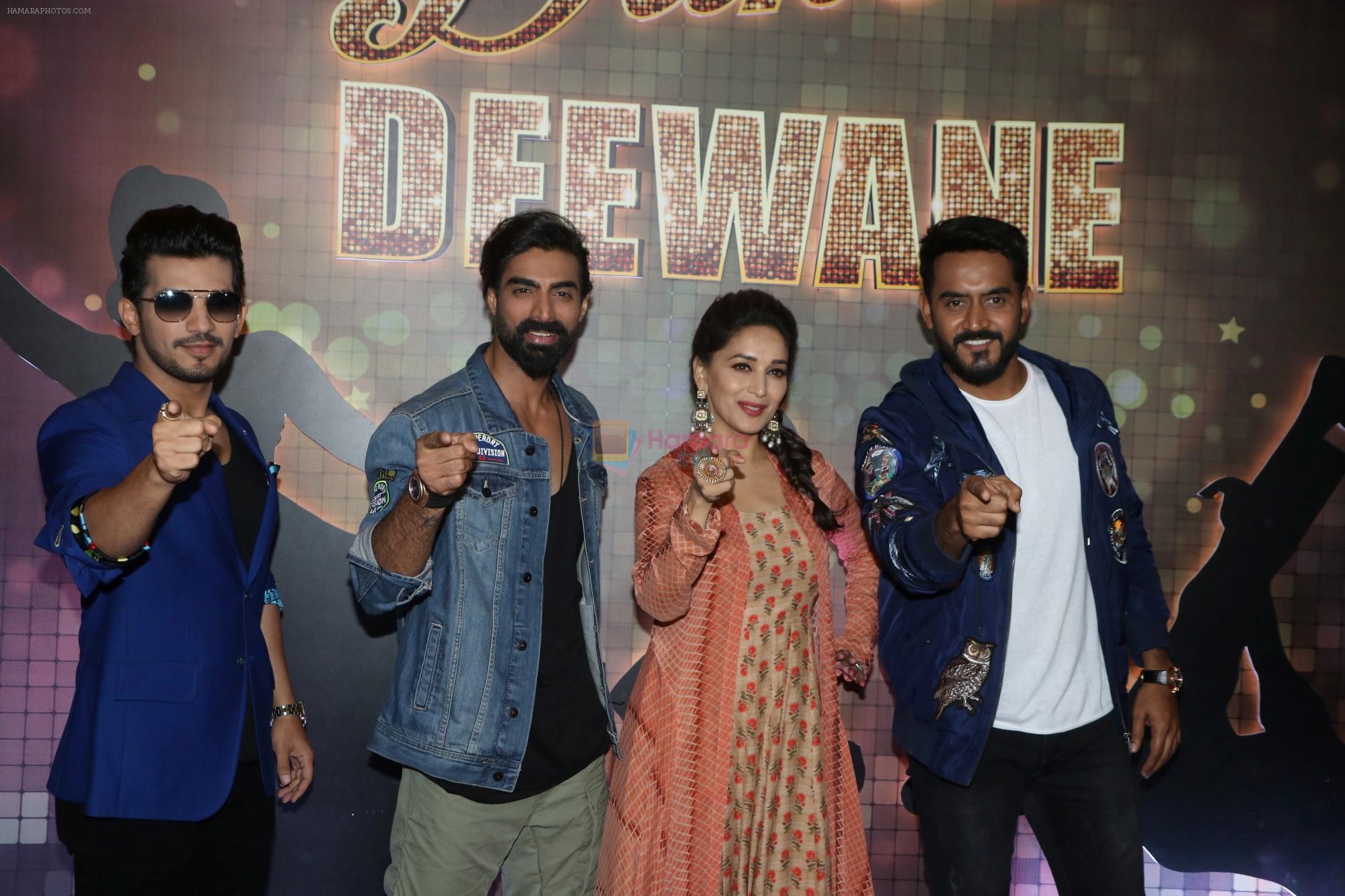 Madhuri Dixit, Arjun Bijlani on the sets of New Dancing Reality Show Dance Deewane on 23rd May 2018