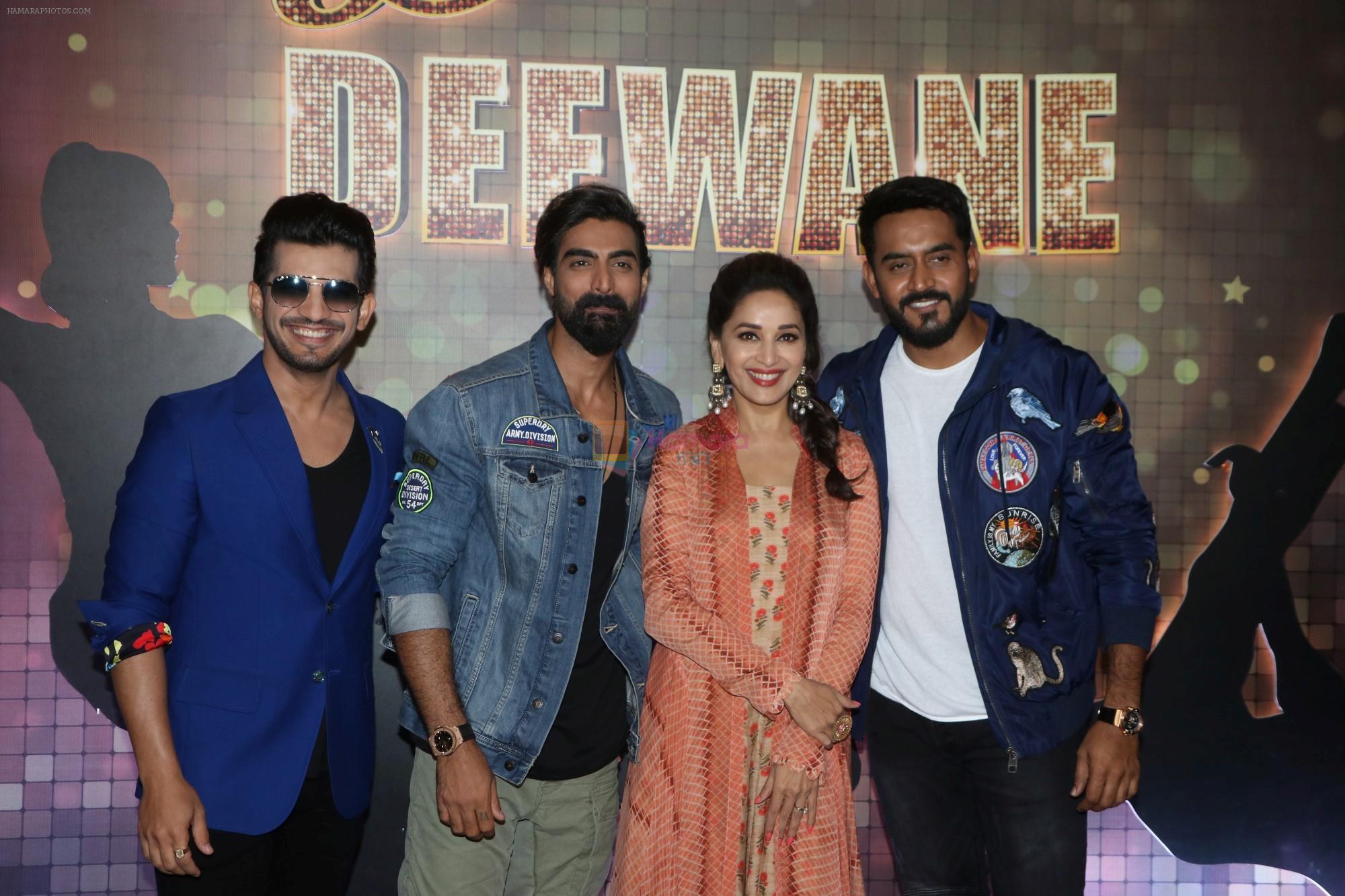 Madhuri Dixit, Arjun Bijlani on the sets of New Dancing Reality Show Dance Deewane on 23rd May 2018