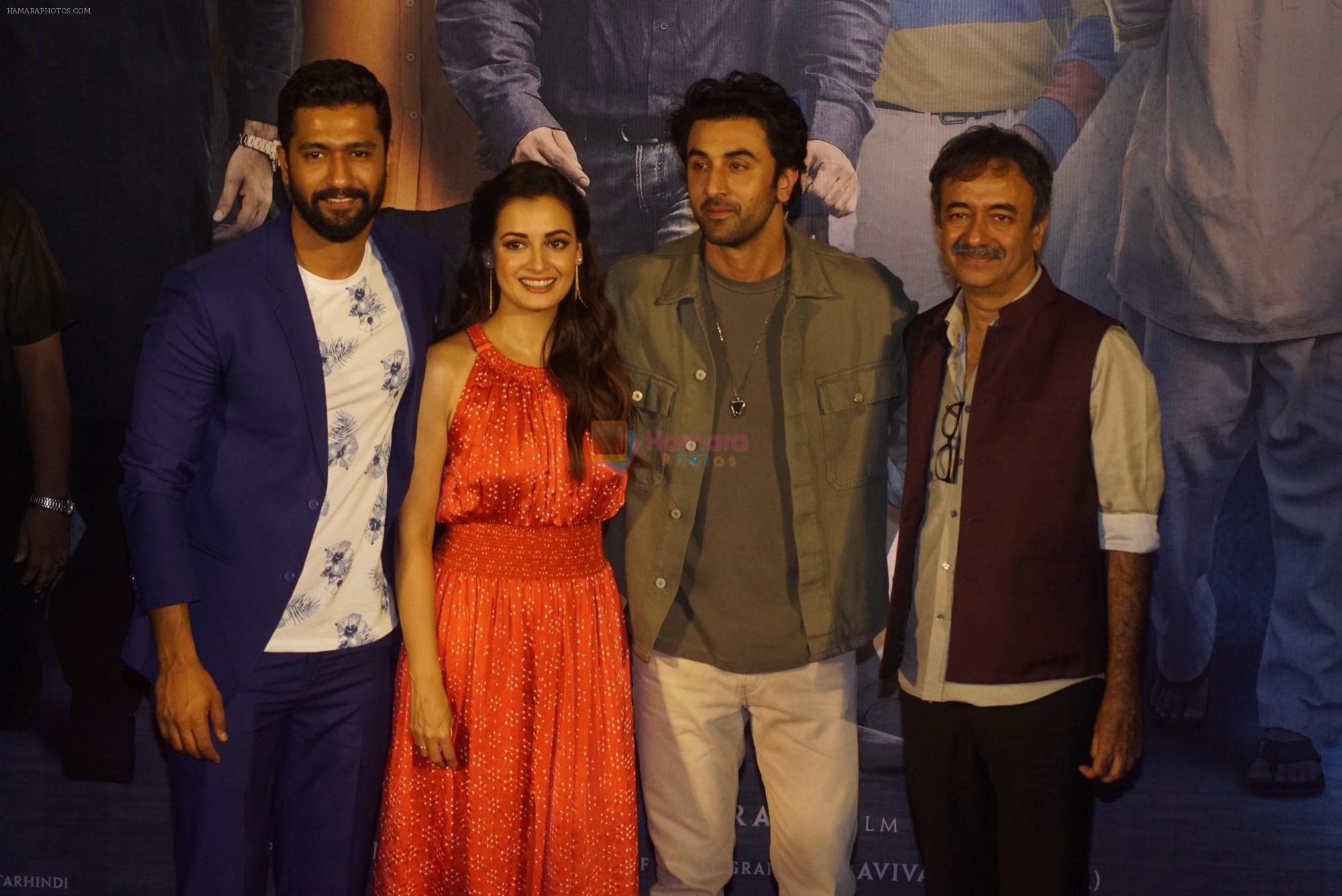 Vicky Kaushal, Dia Mirza, Ranbir Kapoor, Rajkumar Hirani at the Trailer Launch Of Film Sanju on 30th May 2018