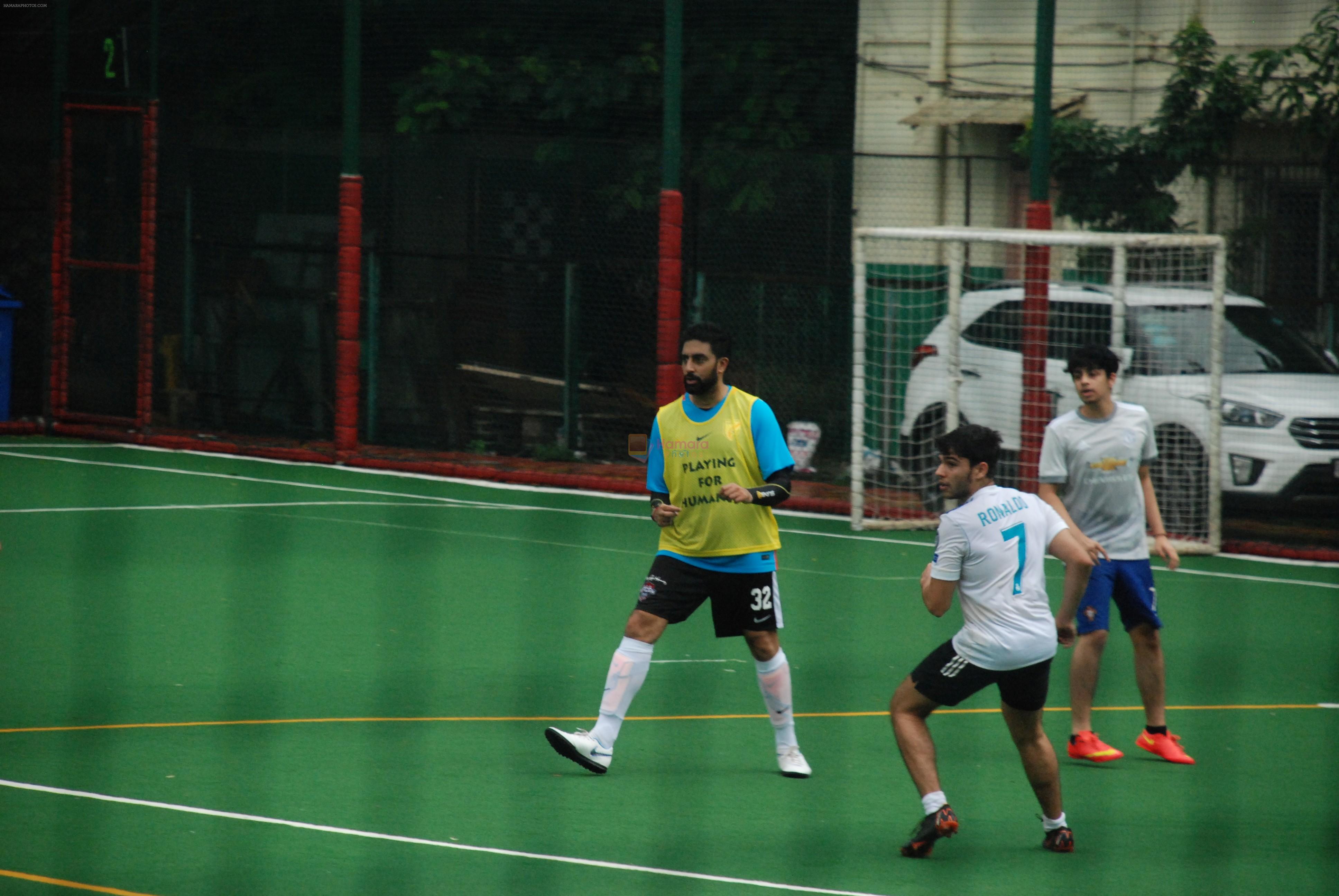 Abhishek Bachchan spotted playing football in bandra on 17th June 2018