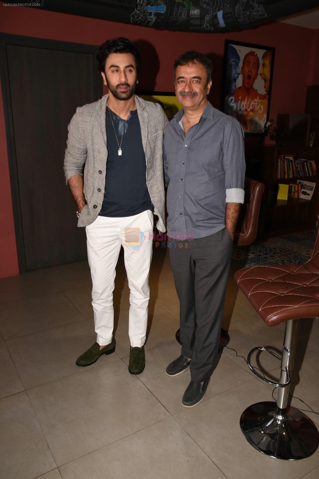Ranbir Kapoor & Rajkumar Hirani during the promotions of thier film Sanju at Rajkumar Hirani's office on 20th June 2018