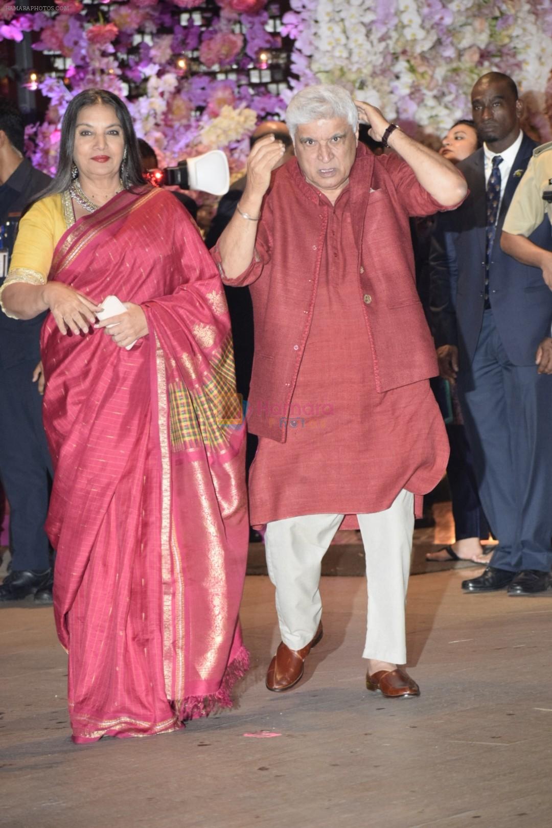Javed Akhtar, Shabana Azmi at Akash Ambani & Shloka Mehta engagement at Antilia in mumbai on 30th June 2018