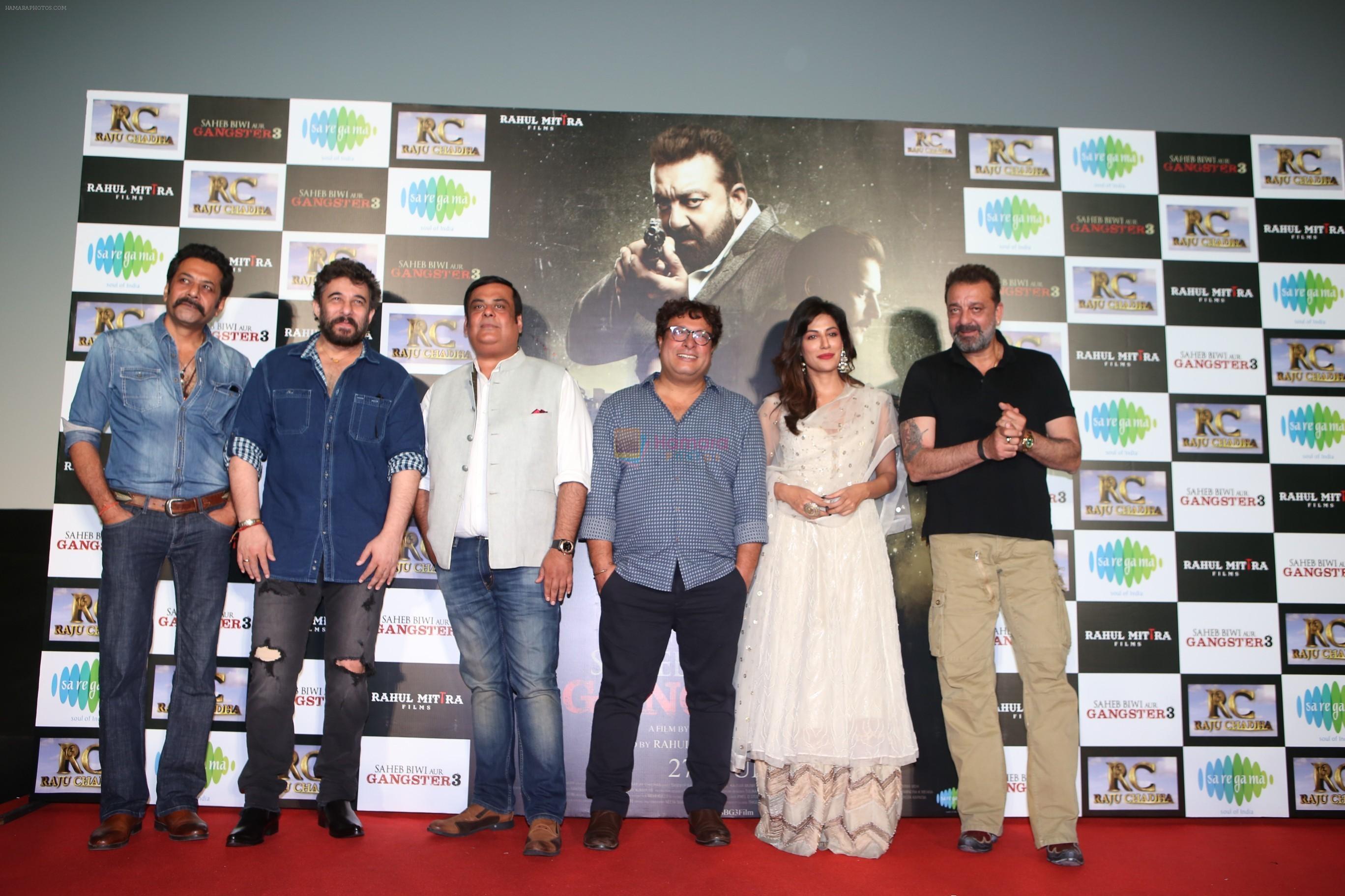 Chitrangada Singh, Sanjay Dutt, Deepak Tijori at the Trailer launch of film Saheb Biwi aur Gangster 3 in pvr ecx in andheri on 29th June 2018