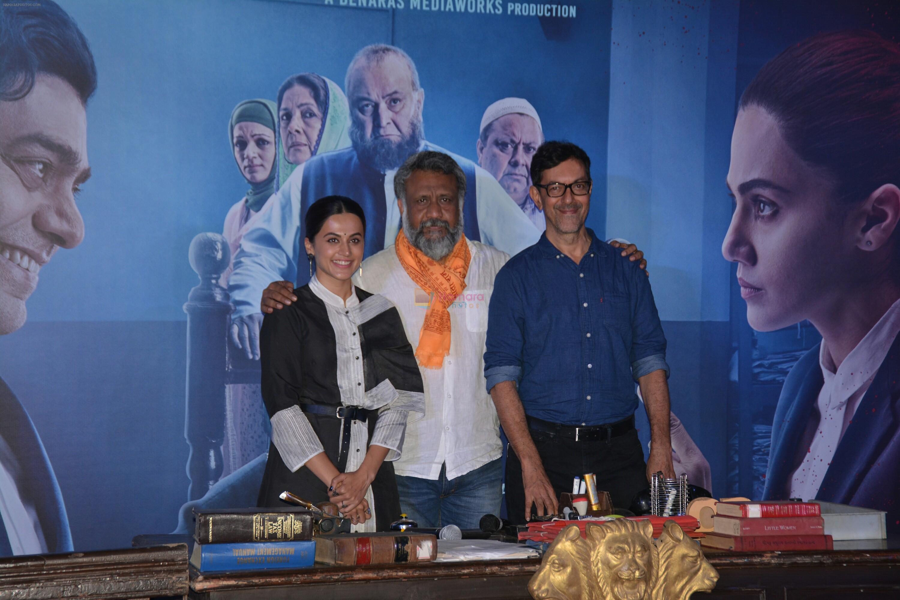 Taapsee Pannu, Anubhav Sinha, Rajat Kapoor at the Trailer launch of film Mulk in pvr, juhu on 9th July 2018