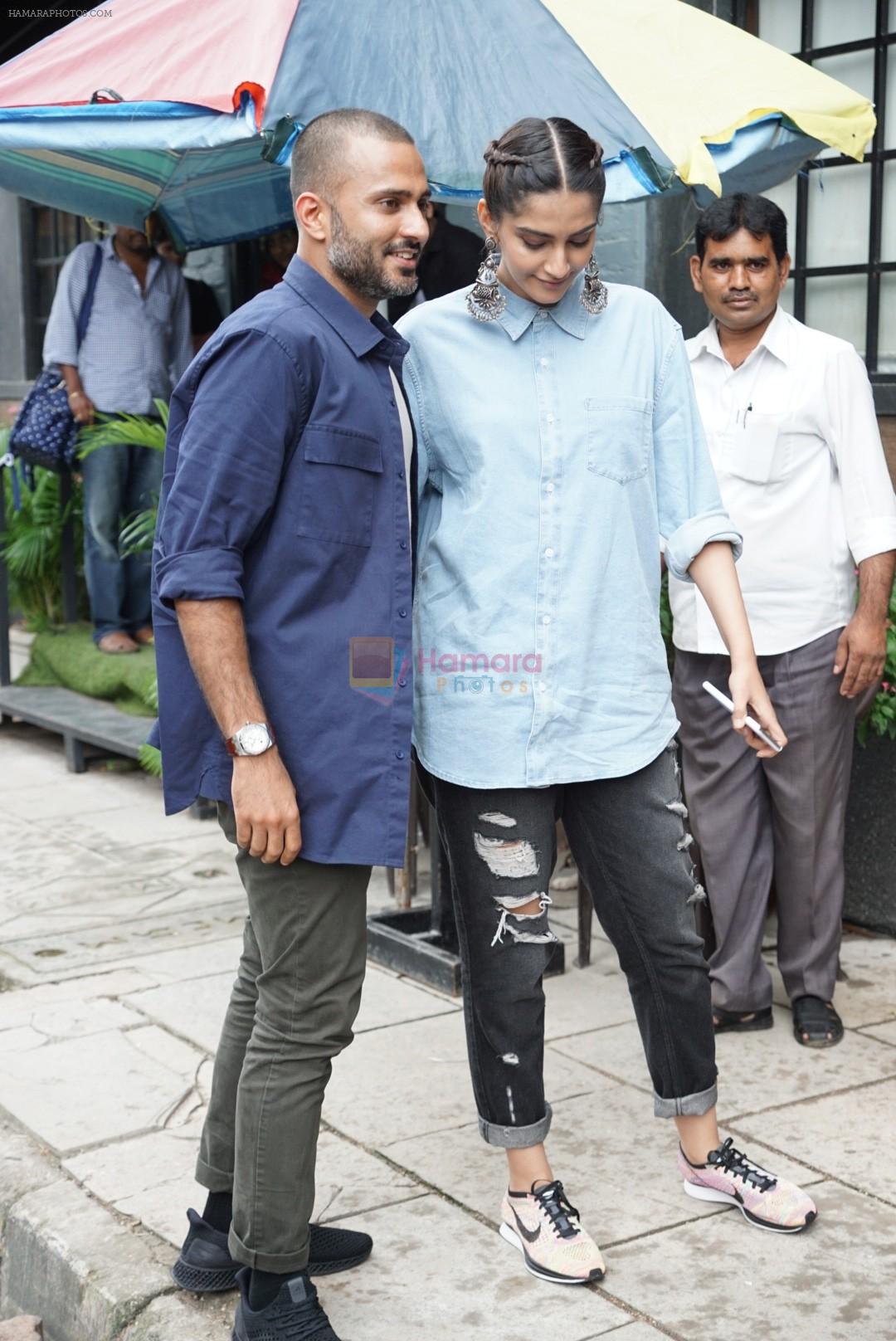 Sonam Kapoor & Anand Ahuja At The Opening Of Anand Ahuja New Store In Bandra on 27th July 2018
