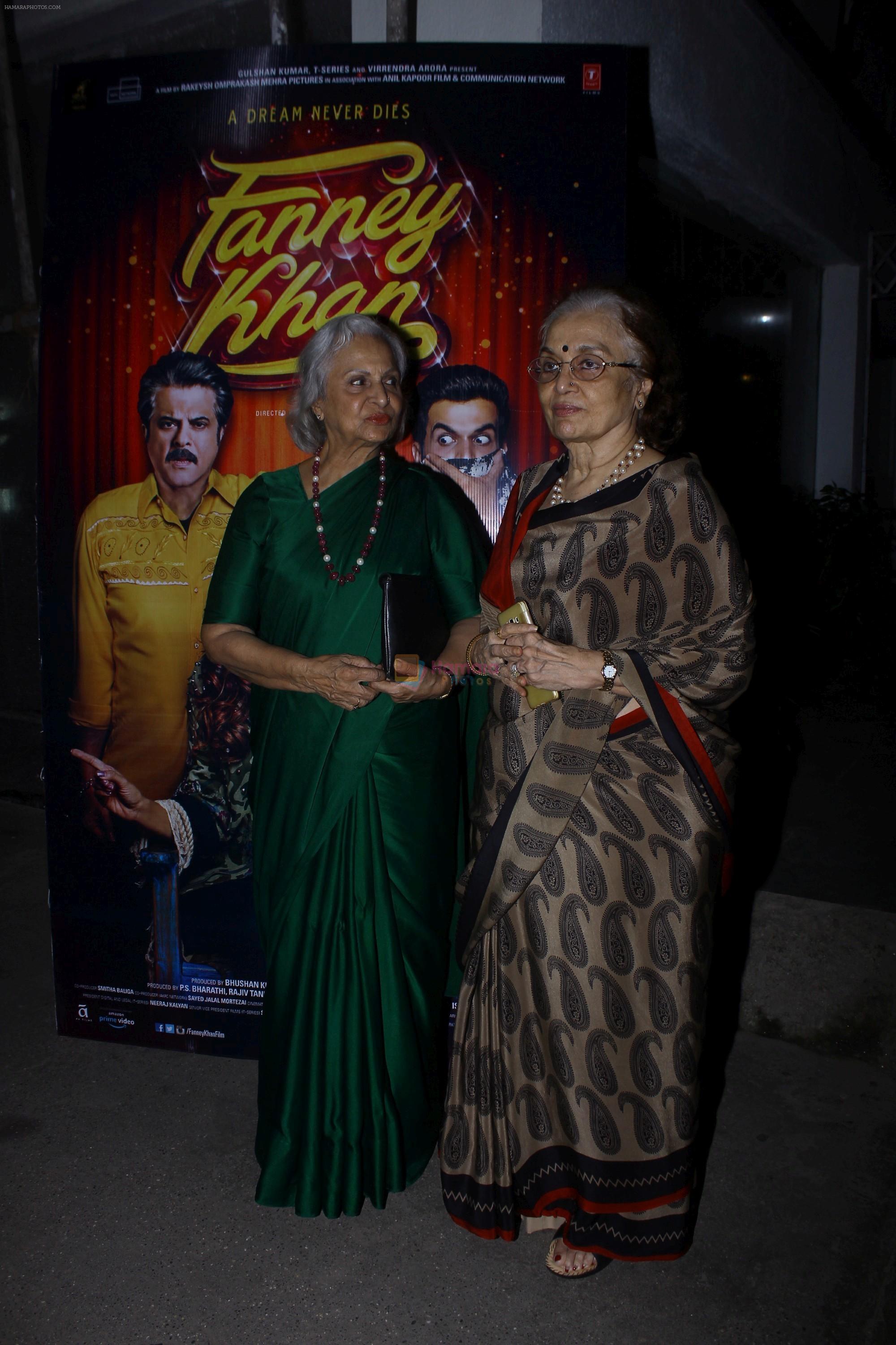 Asha Parekh, Waheeda Rehman at the screening of film Fanney Khan on 1st Aug 2018