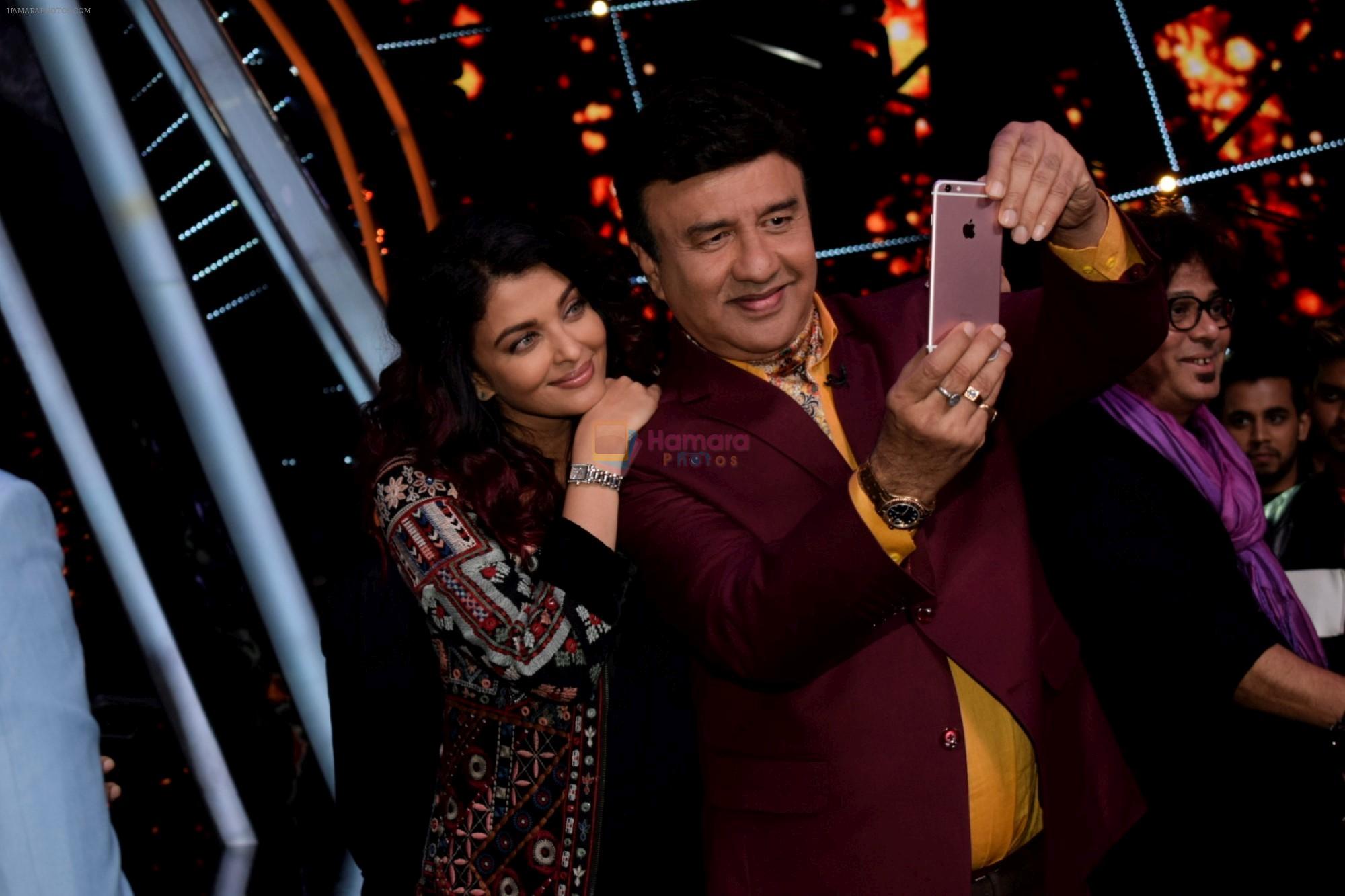 Anu Malik, Aishwarya Rai Bachchan at the promotions of film Fanney Khan On The Sets Of Indian Idol in Yashraj Studio, Andheri on 1st Aug 2018