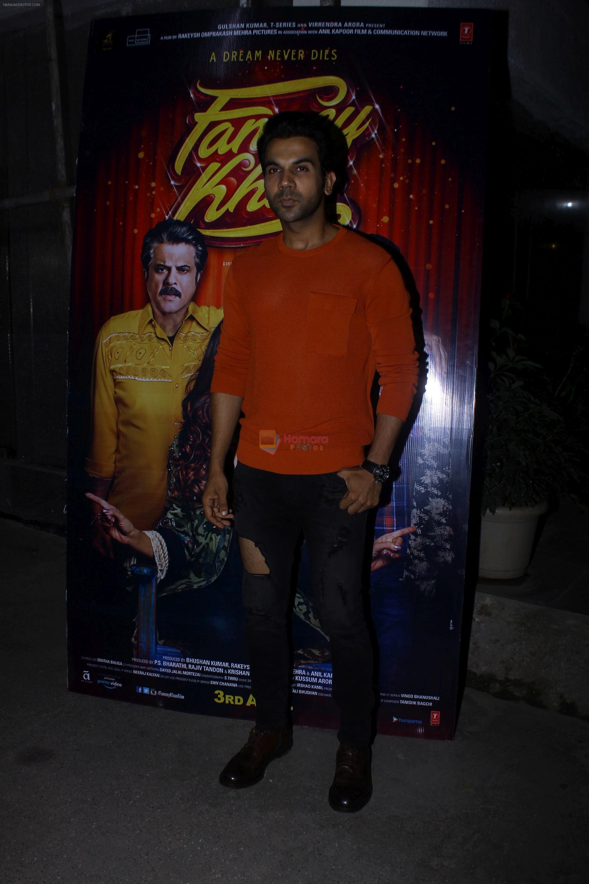 Rajkummar Rao at the screening of film Fanney Khan on 1st Aug 2018