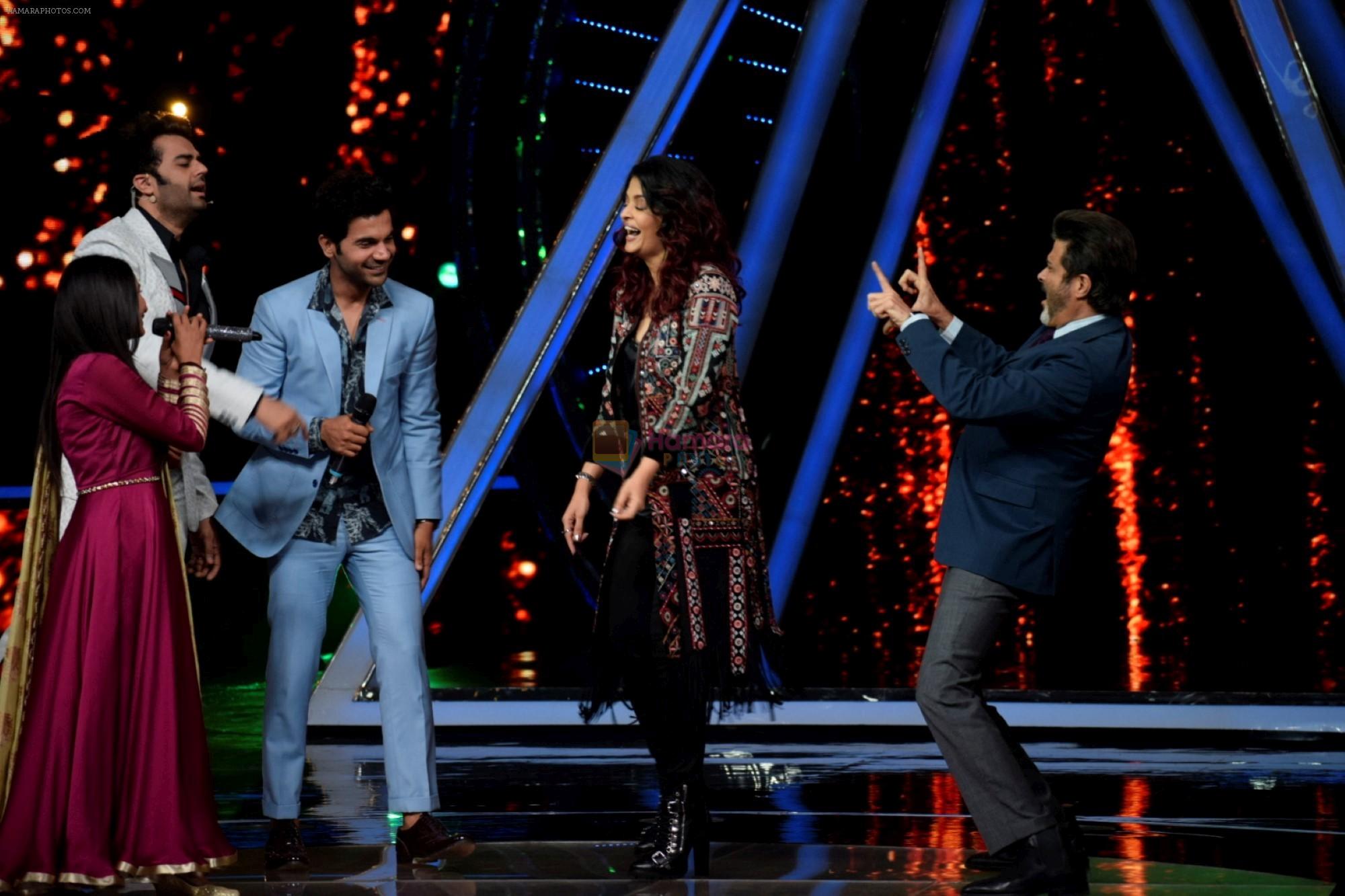 Anil Kapoor, Aishwarya Rai Bachchan, Rajkummar Rao at the promotions of film Fanney Khan On The Sets Of Indian Idol in Yashraj Studio, Andheri on 1st Aug 2018