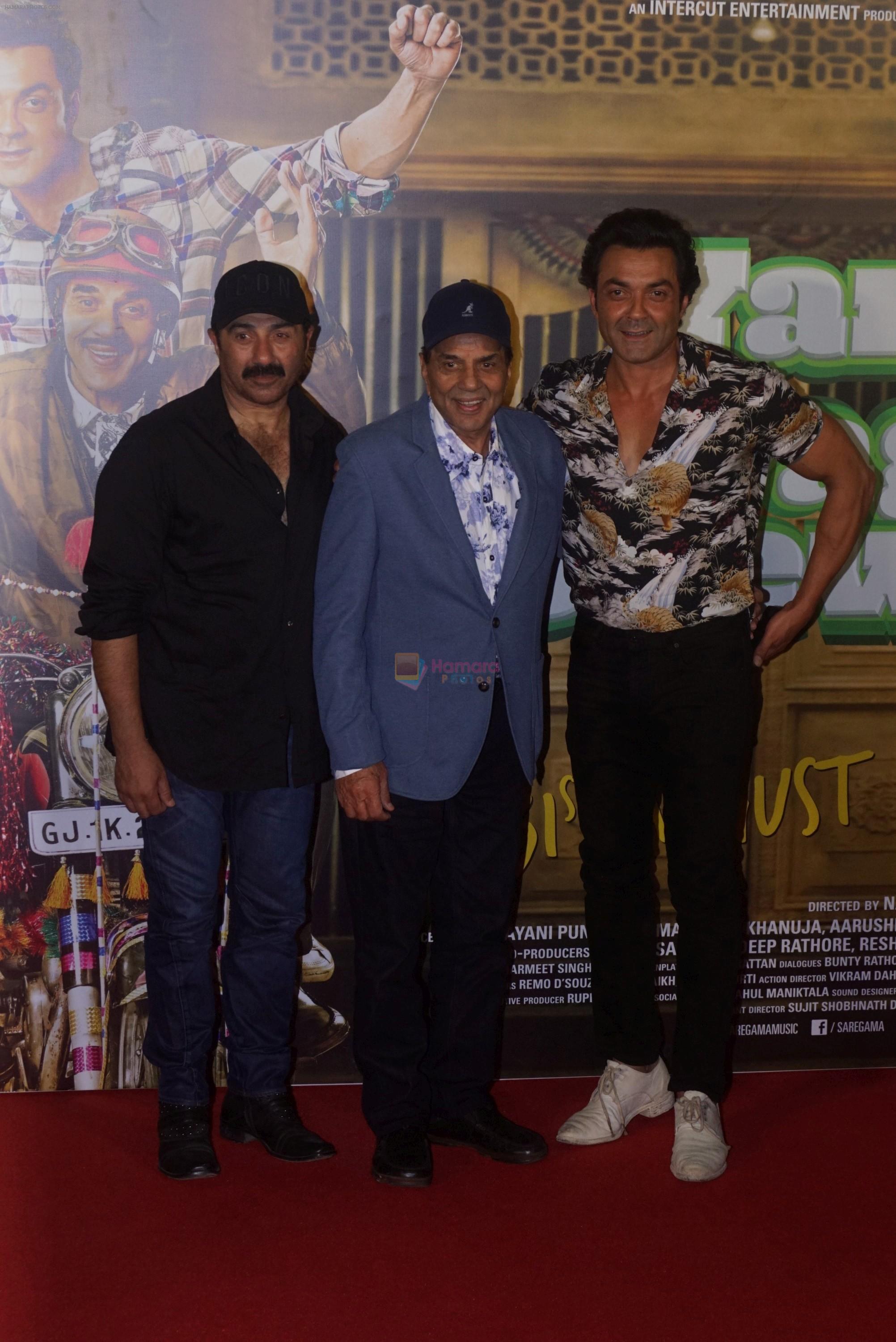 Bobby Deol, Dharmendra, Sunny Deol at the Trailer Launch Of Hindi Film Yamla Pagla Deewana Yamla Pagla Deewana Phir Se on 9th Aug 2018