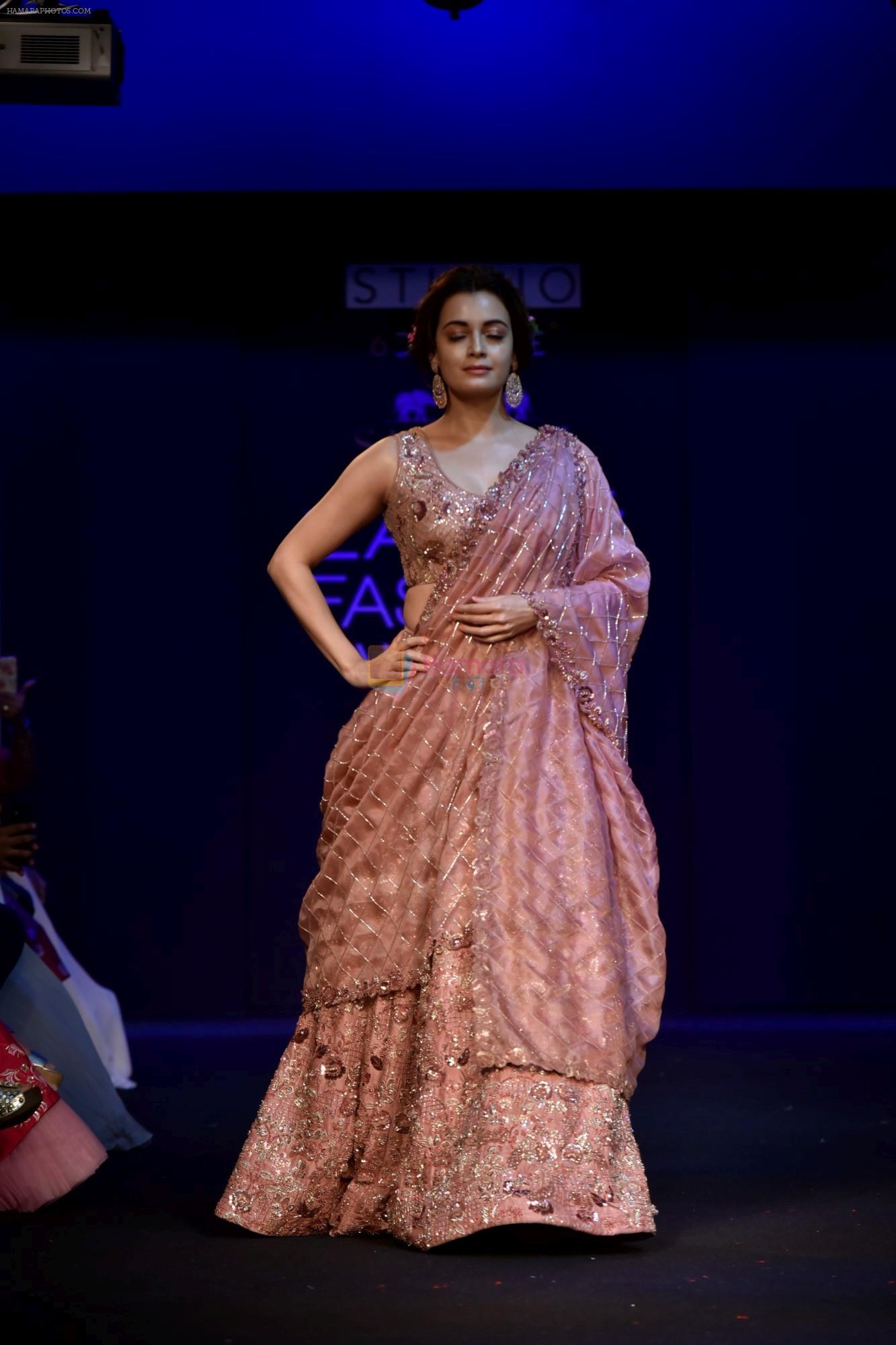 Dia Mirza walk the ramp at Lakme Fashion Show 2018 on 26th Aug 2018