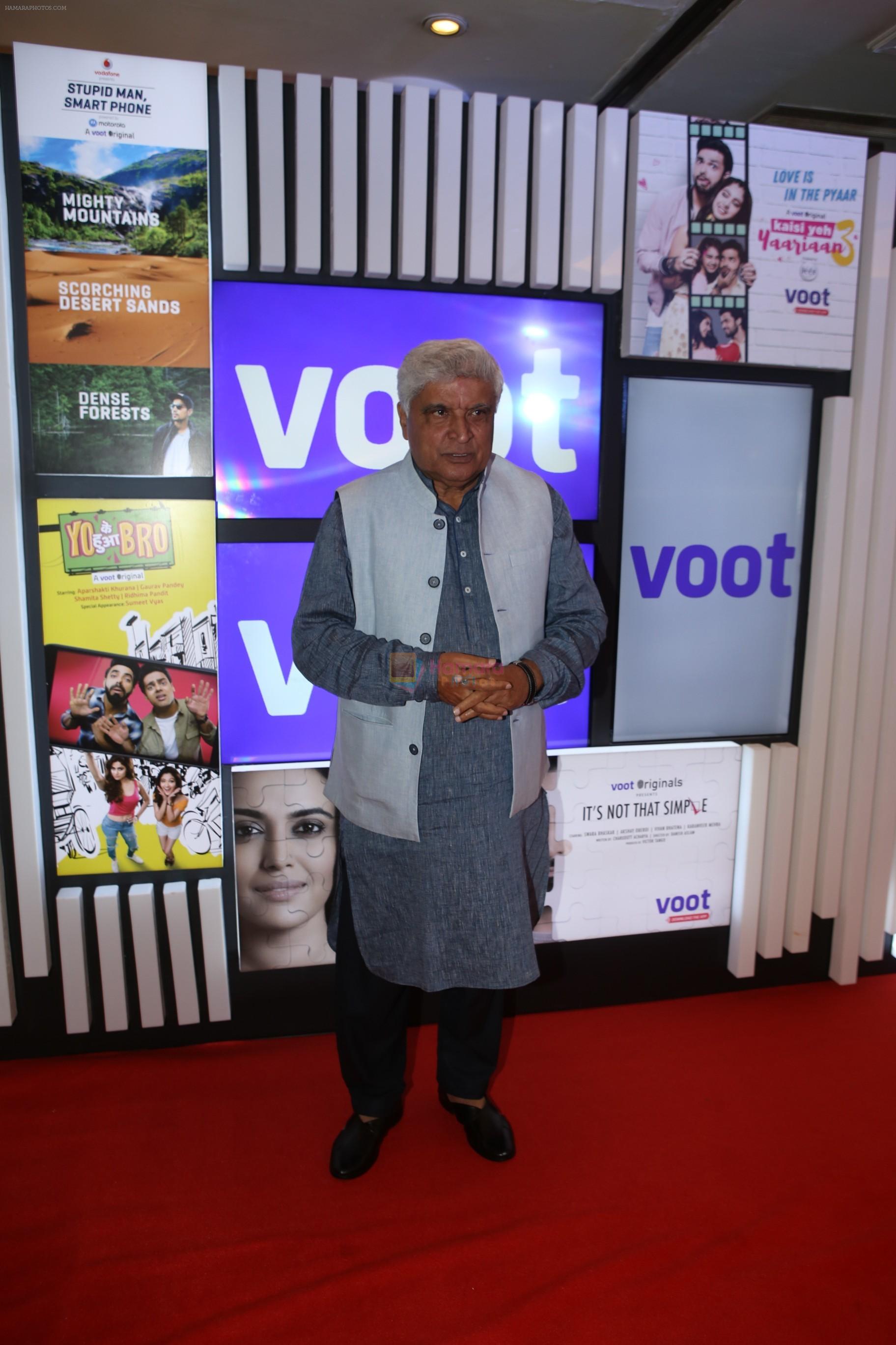 Javed Akhtar at Voot press conference in ITC Grand Maratha, Andheri on 30th AUg 2018