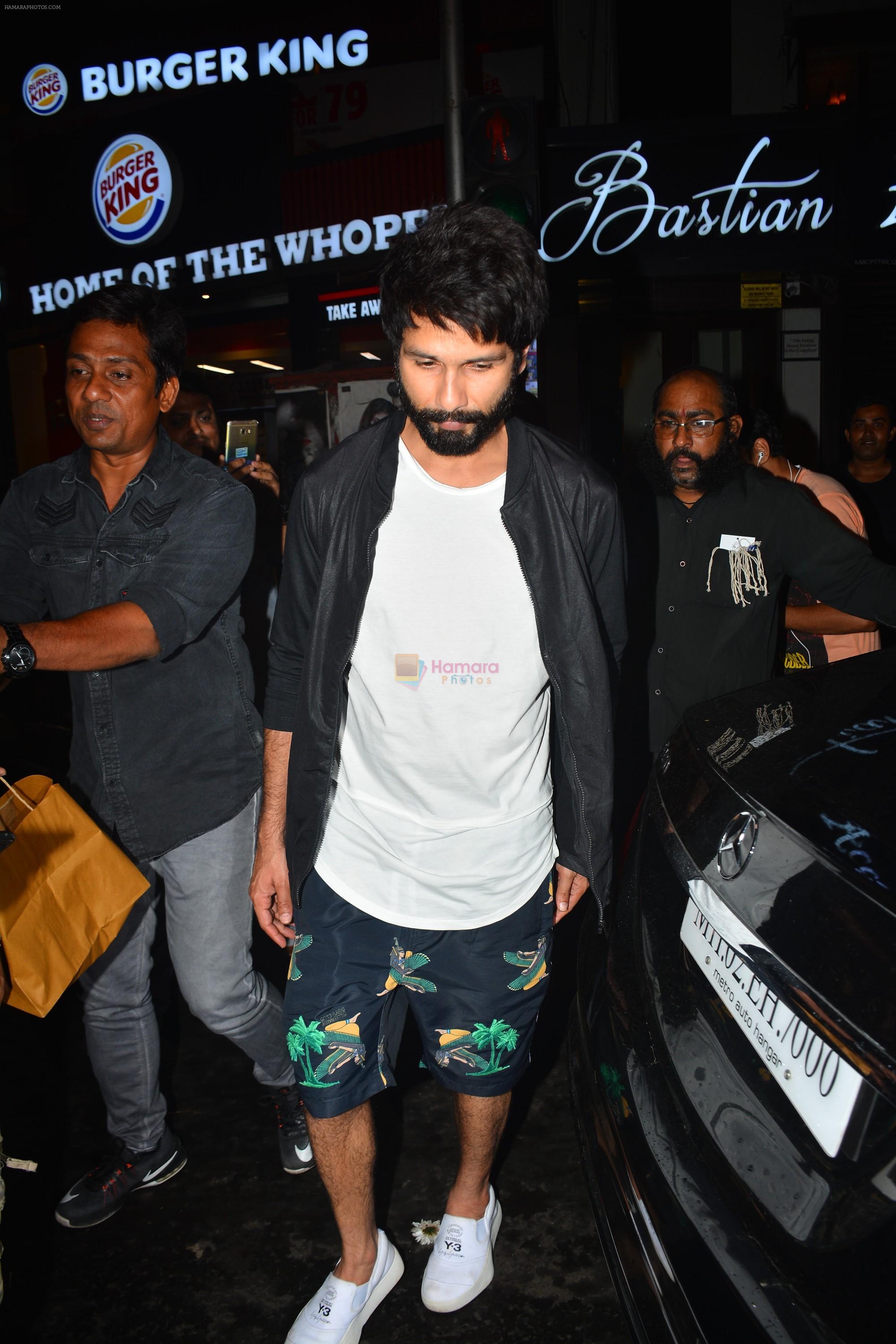 Shahid Kapoor spotted at Bastian bandra on 4th Sept 2018