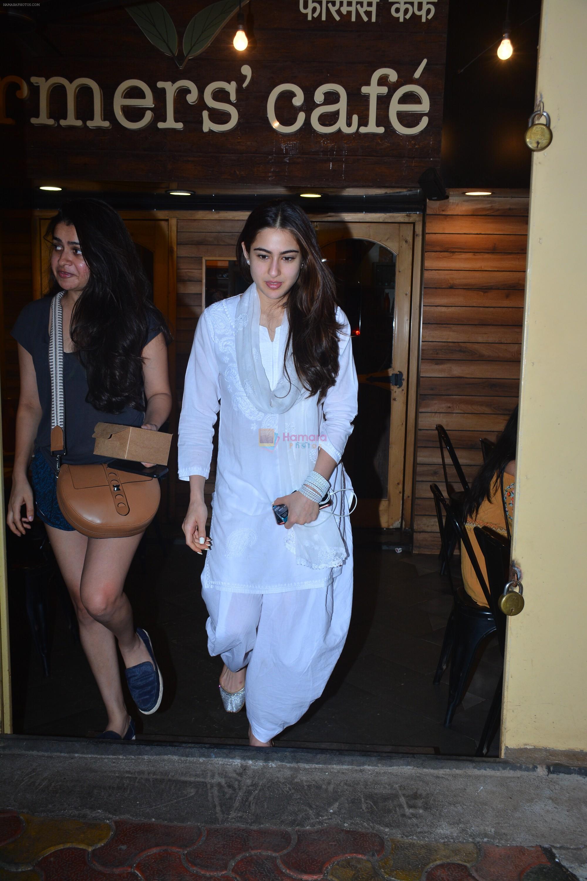 Sara Ali Khan spotted at Farmer's Cafe in bandra on 11th Sept 2018