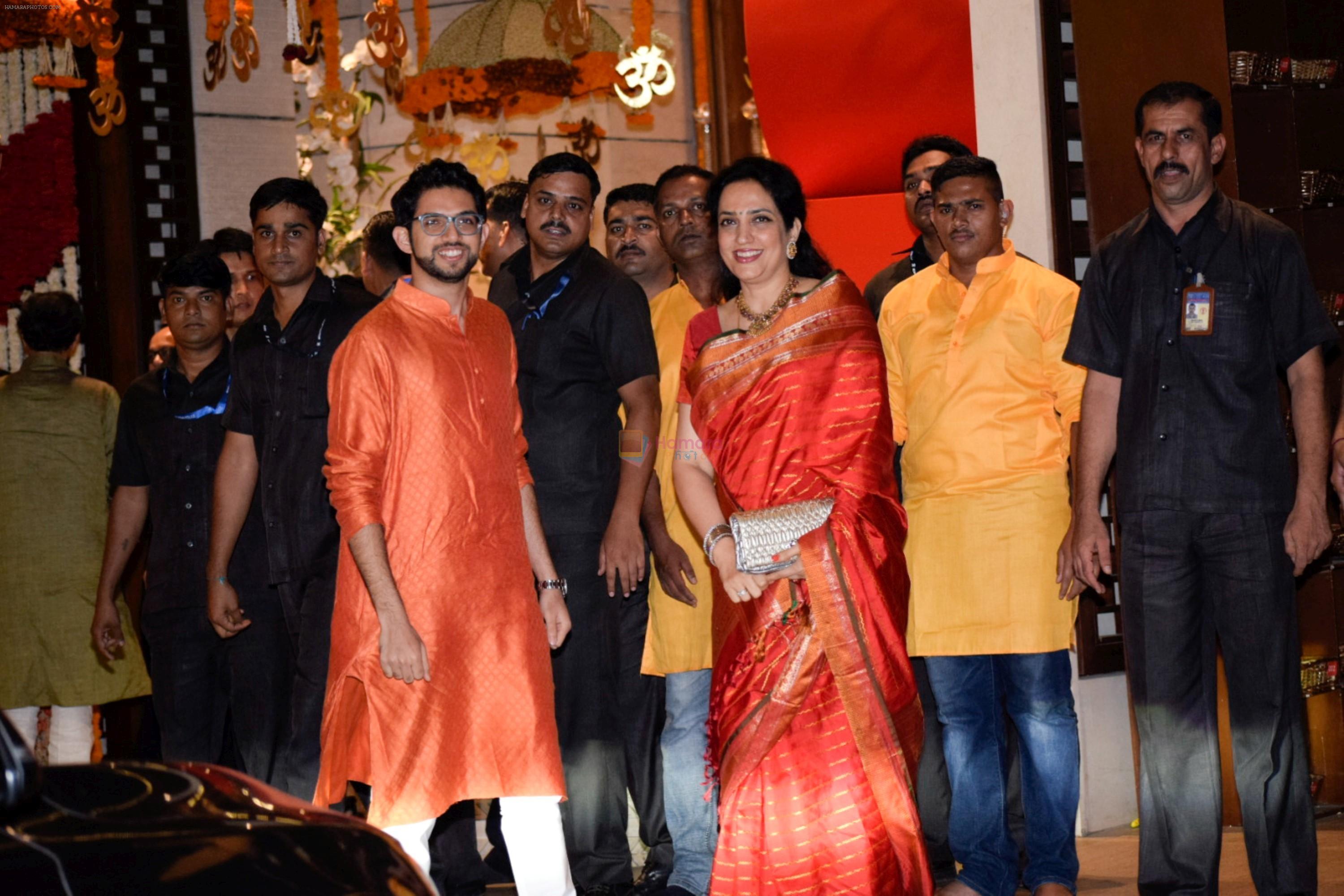 Aditya Thackeray at Mukesh Ambani's House For Ganesha Chaturthi on 13th Sept 2018