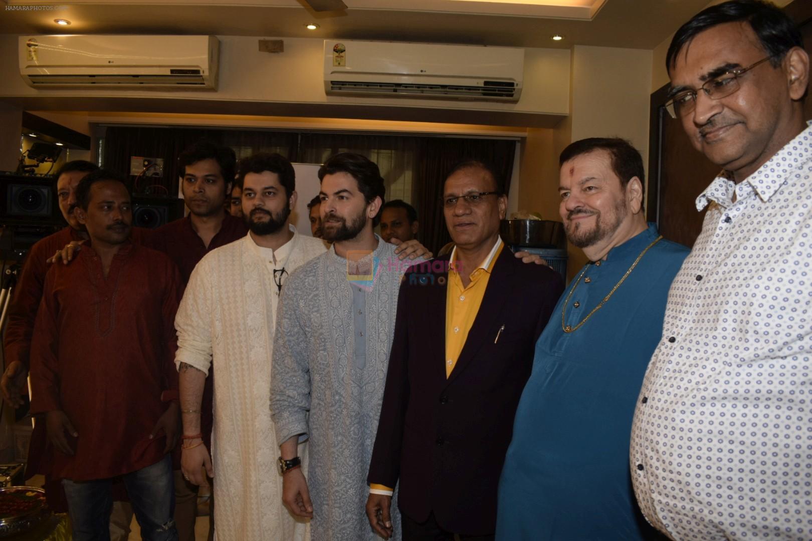 Neil Nitin Mukesh, Nitin Mukesh, Naman Nitin Mukesh celebrates Ganesh chaturthi & muhutat of his brother's directorial debut at his home in mumbai on 13th Sept 2018
