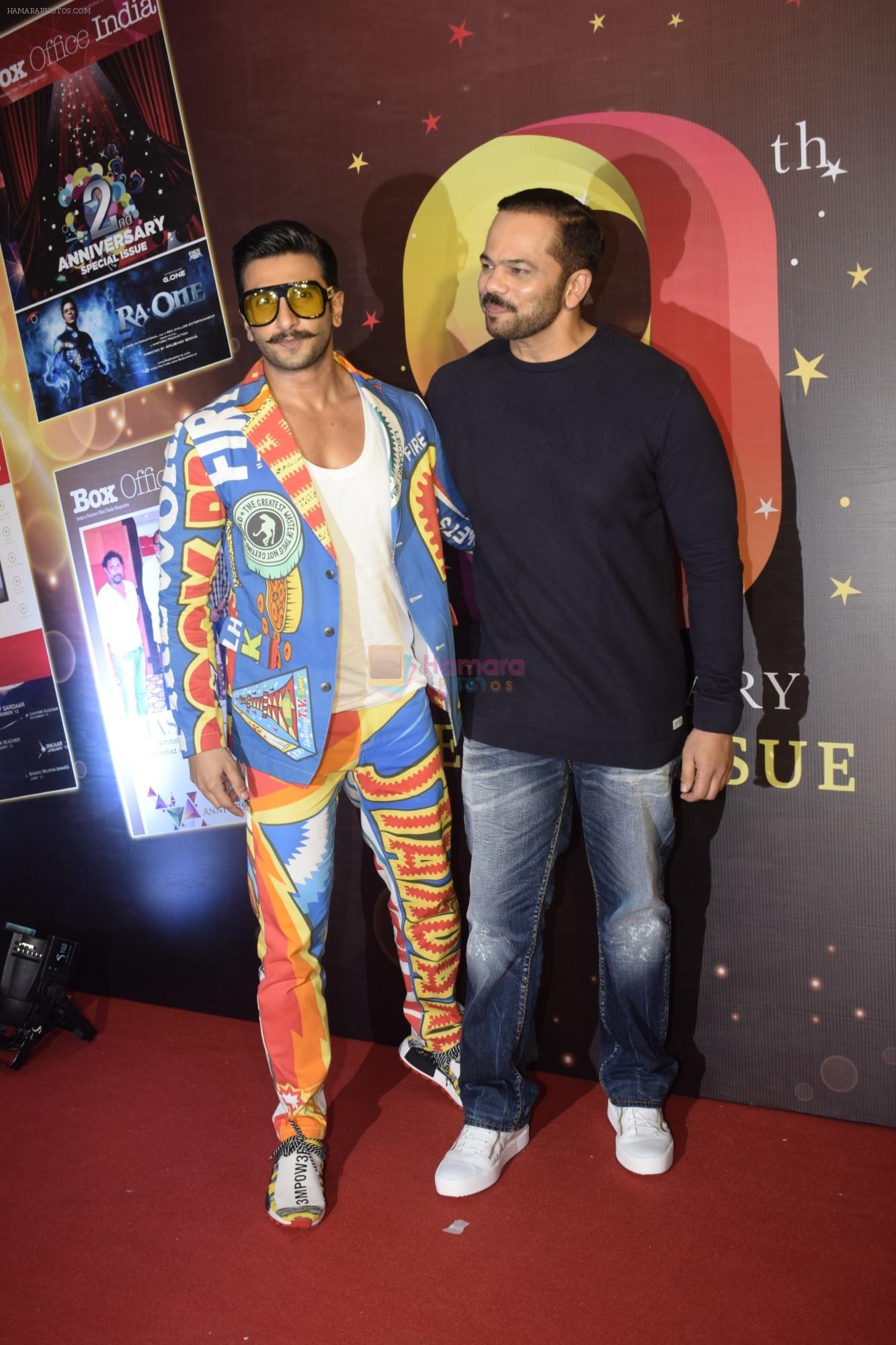 Ranveer Singh ,Rohit Shetty at the 9th anniversary cover launch of Boxoffice India magazine in Novotel juhu on 24th Sept 2018