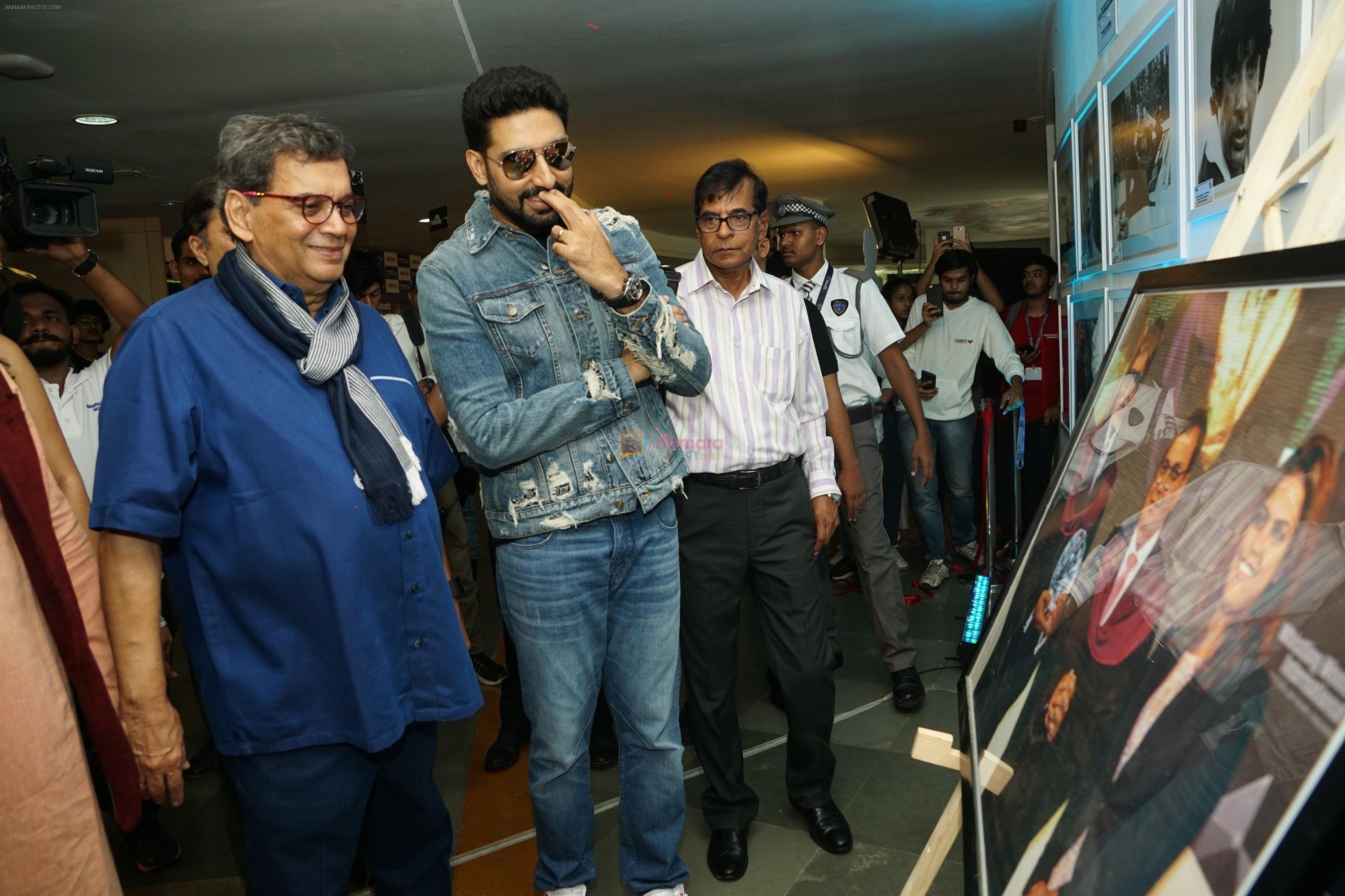 Abhishek Bachchan Inaugurates Frames 75 an exhibition of photographs on Amitabh Bachchan by Pradeep Chandra & SMM Ausaja at Whistling Woods in goregoan on 28th Sept 2018