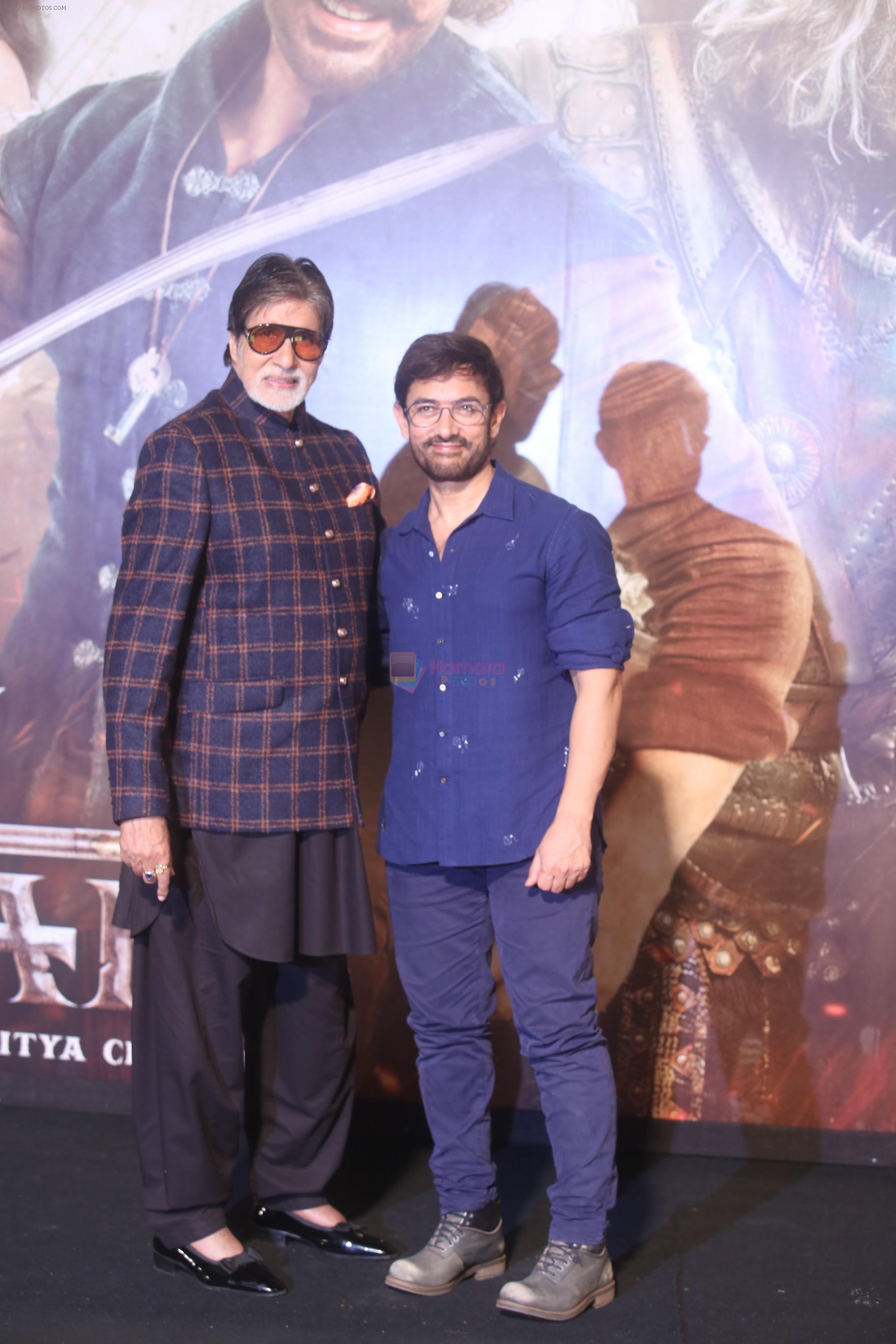 Amitabh Bachchan, Aamir Khan at the Trailer launch of film Thugs of Hindustan at Imax Wadala on 27th Sept 2018
