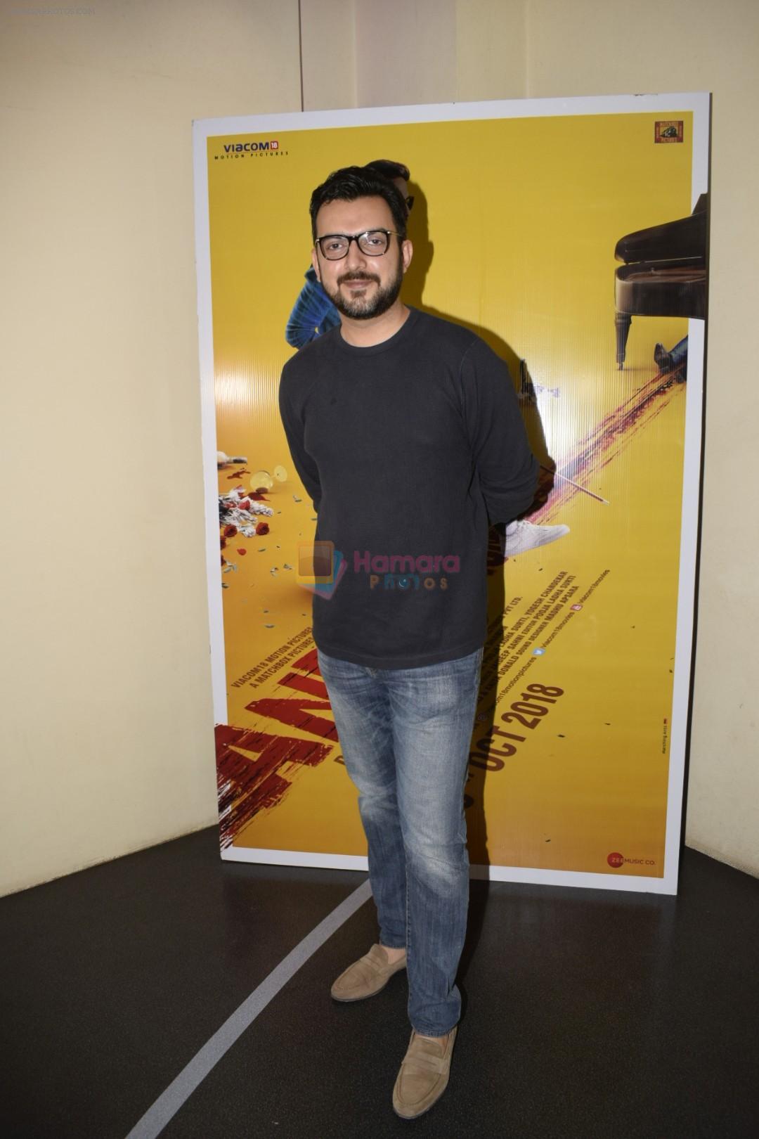 Sahil Sangha at the Screening of film AndhaDhun at zee preview theater in andheri on 1st Oct 2018