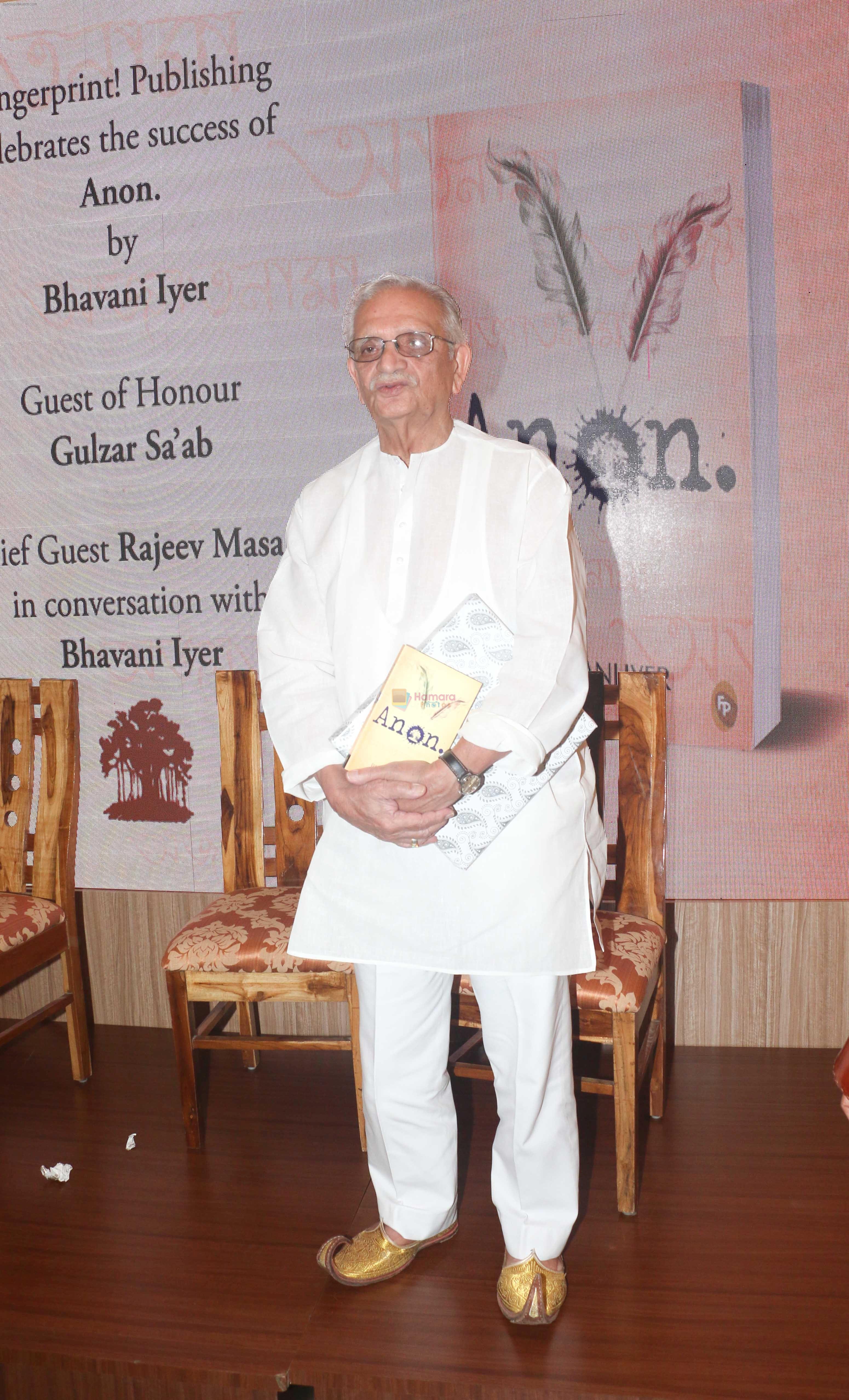 Gulzar Celebrate The Success of Bhavani Iyer Debut Novel _Anon_ at Title Waves bandra on 9th Oct 2018