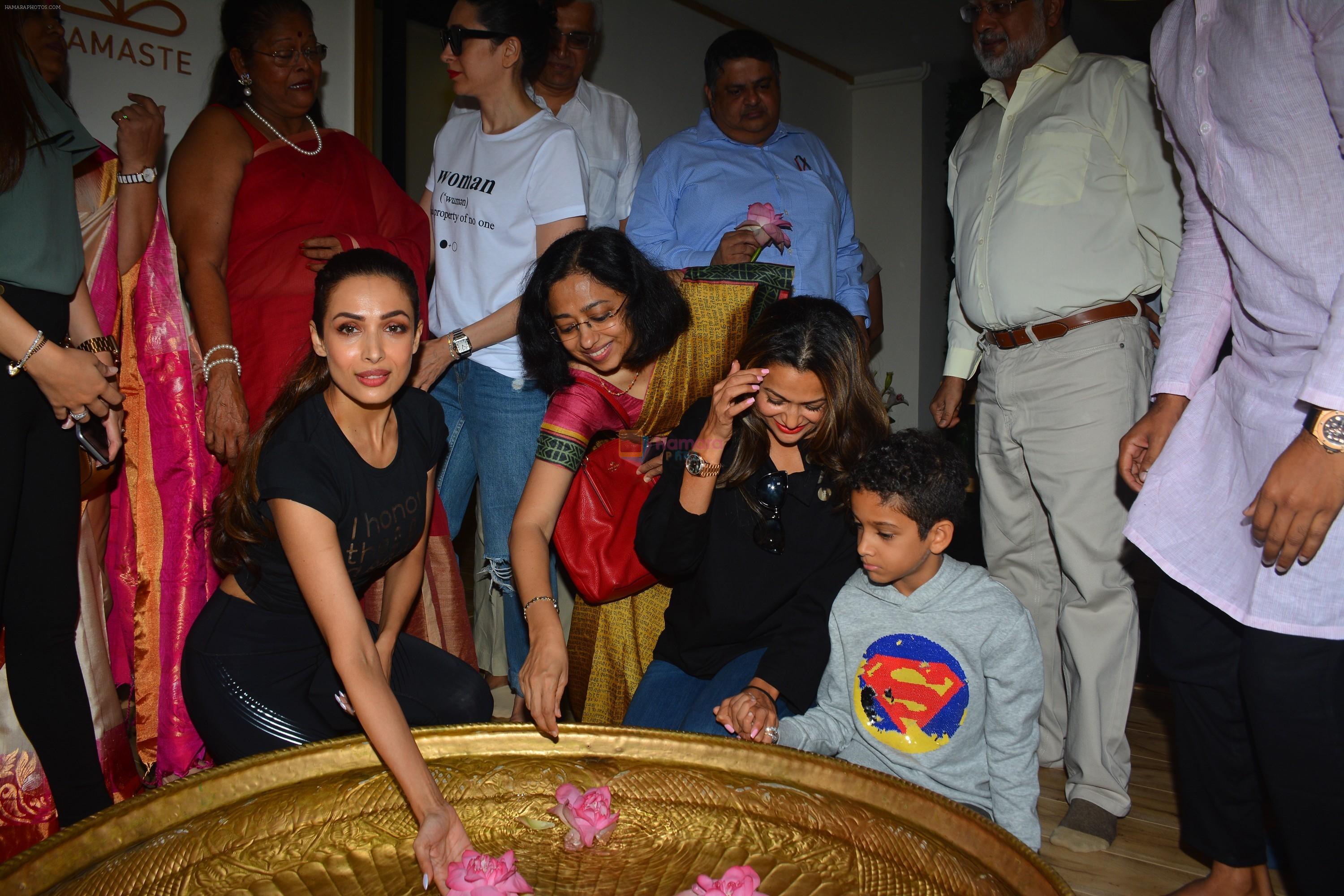 Malaika Arora, Karishma Kapoor & Amrita Arora at the launch of Diva Yoga on 11th Oct 2018