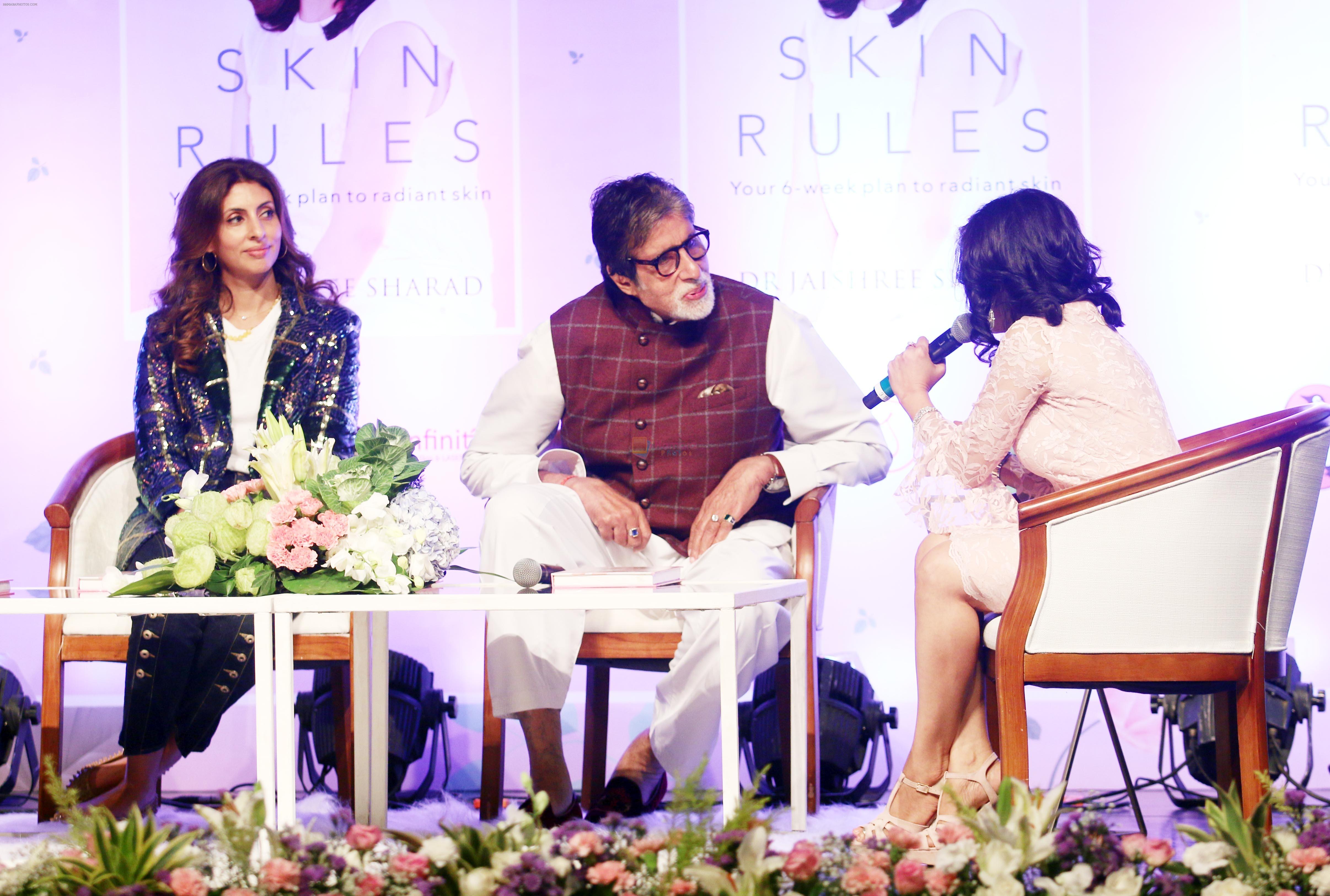 Amitabh Bachchan, Shweta Nanda at the launch of Dr Jayshree Sharad's book Skin Rules at Bal Gandharva Rangmandir in bandra on 24th Oct 2018