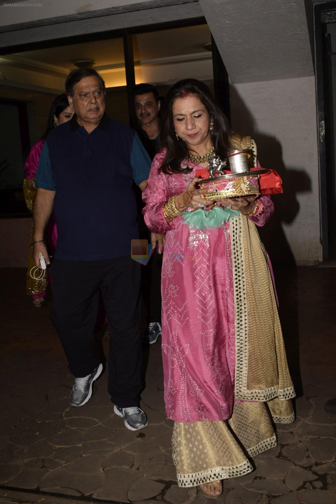 David Dhawan spotted at Anil Kapoor's house for Karvachauth celebration in Juhu on 27th Oct 2018
