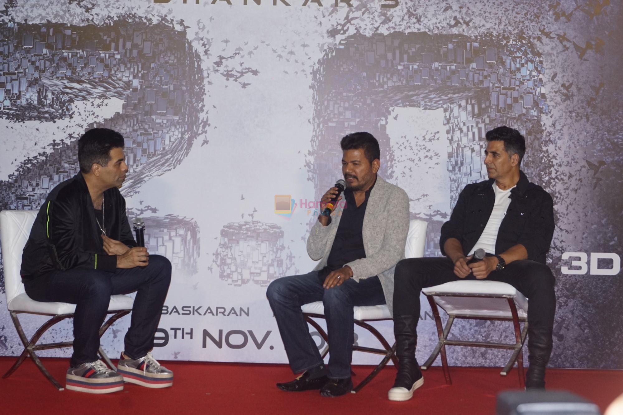 Akshay Kumar, S. Shankar, Karan Johar at the Press Conference for film 2.0 in PVR, Juhu on 25th Nov 2018