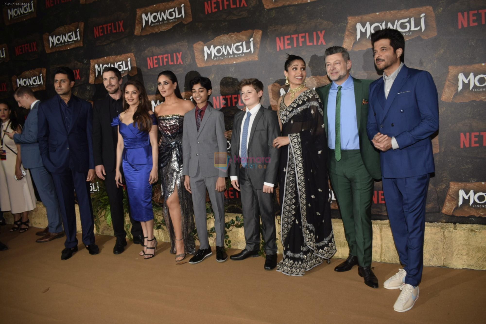 Kareena Kapoor Khan, Anil Kapoor, Abhishek Bachchan and Madhuri Dixit, Christian Bale,_Andy Serkis, Freida Pinto, Rohan Chand at Mowgli world premiere in Yashraj studios, Andheri on 26th Nov 2018